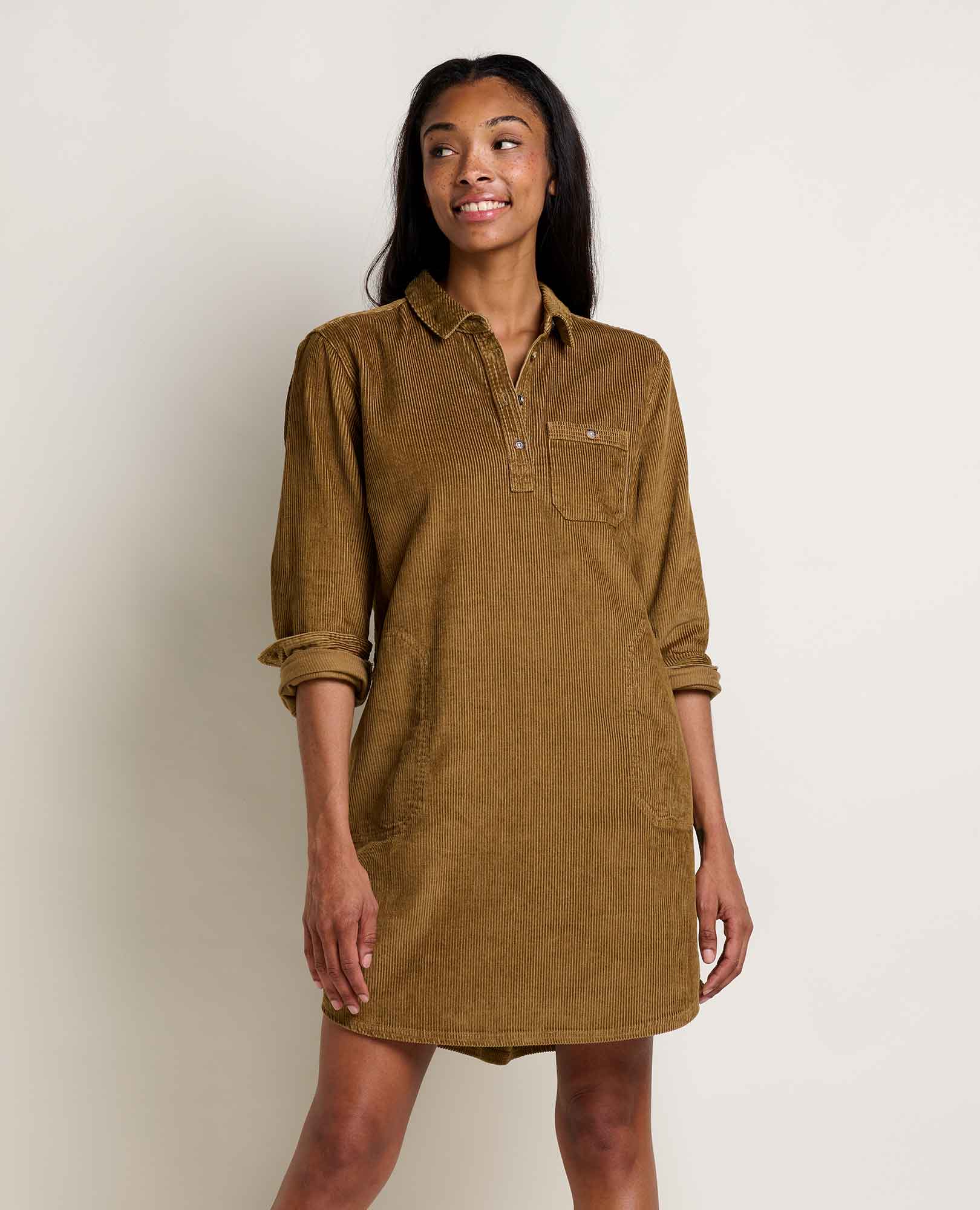 Cascadia Popover Cord Dress - Coyean