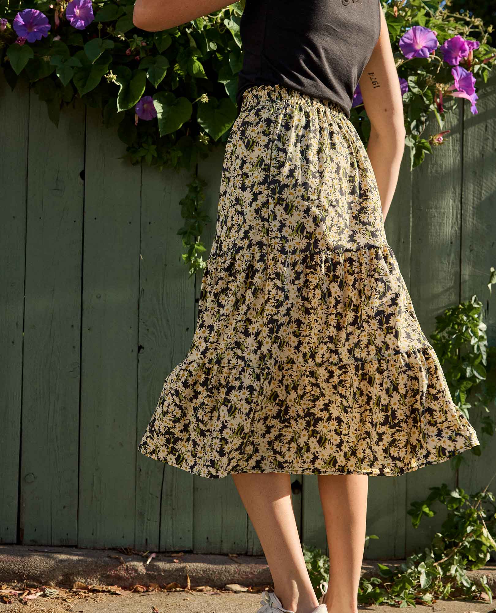 Sunkissed Tiered Midi Skirt - Coyean