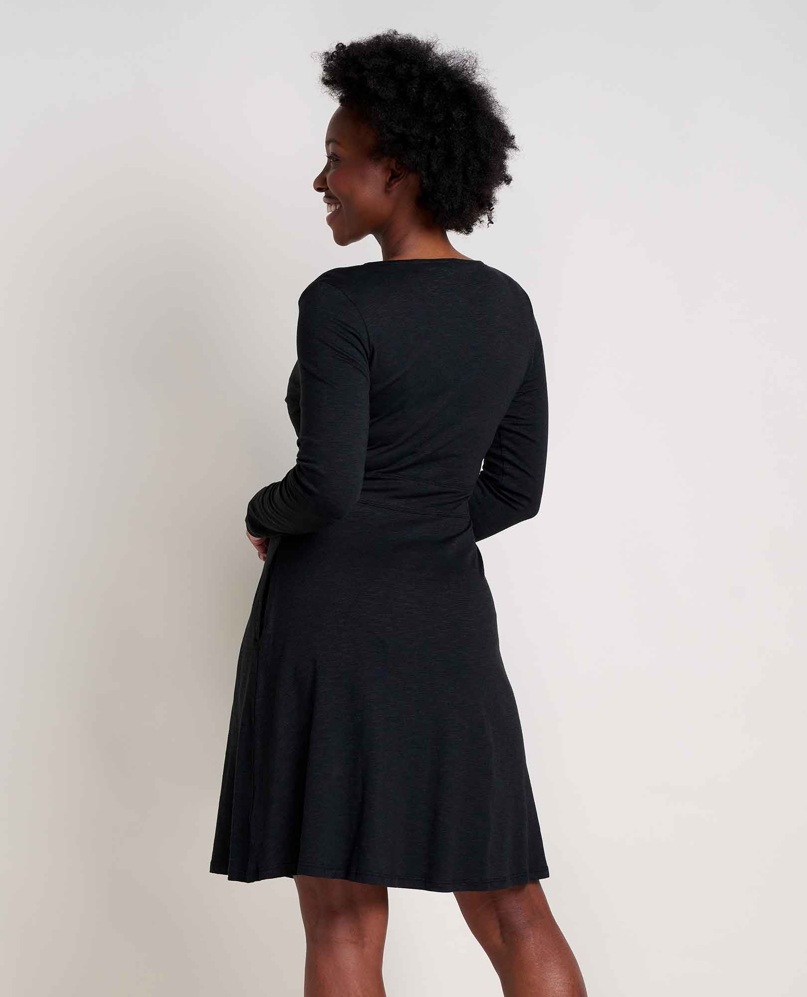 Cue Wrap Long Sleeve Dress - Coyean