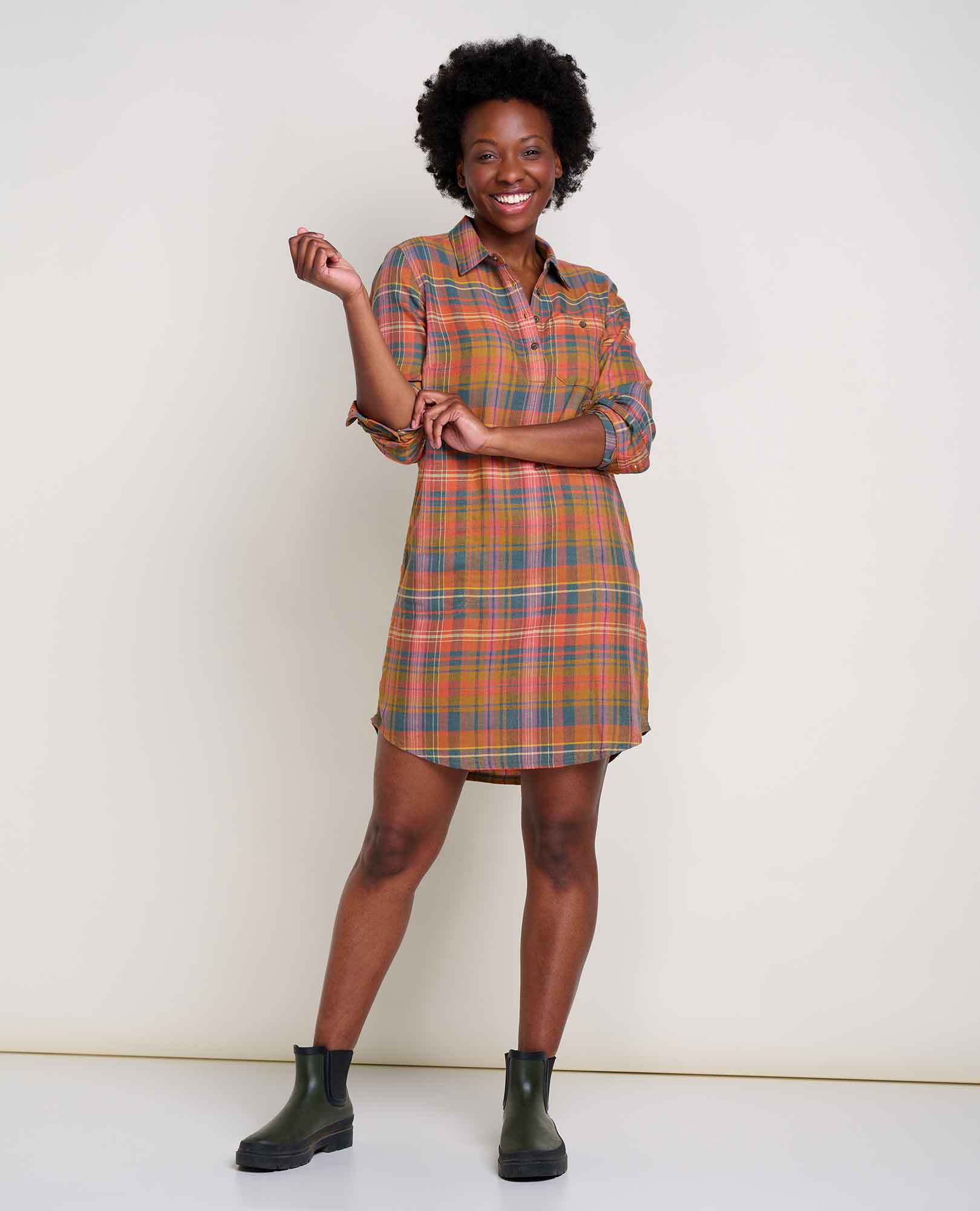 Re-Form Flannel Shirtdress - Coyean