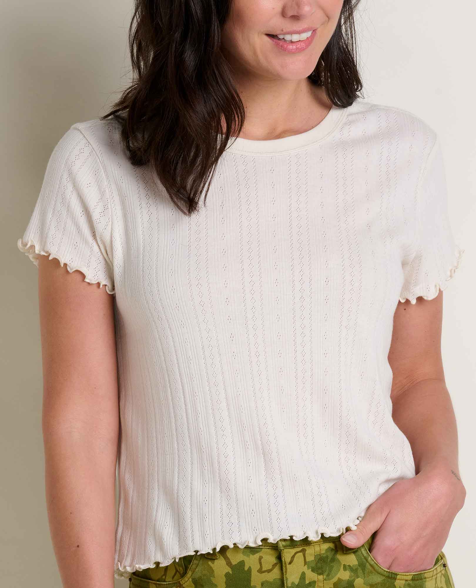 Foothill Pointelle Baby Tee - Coyean