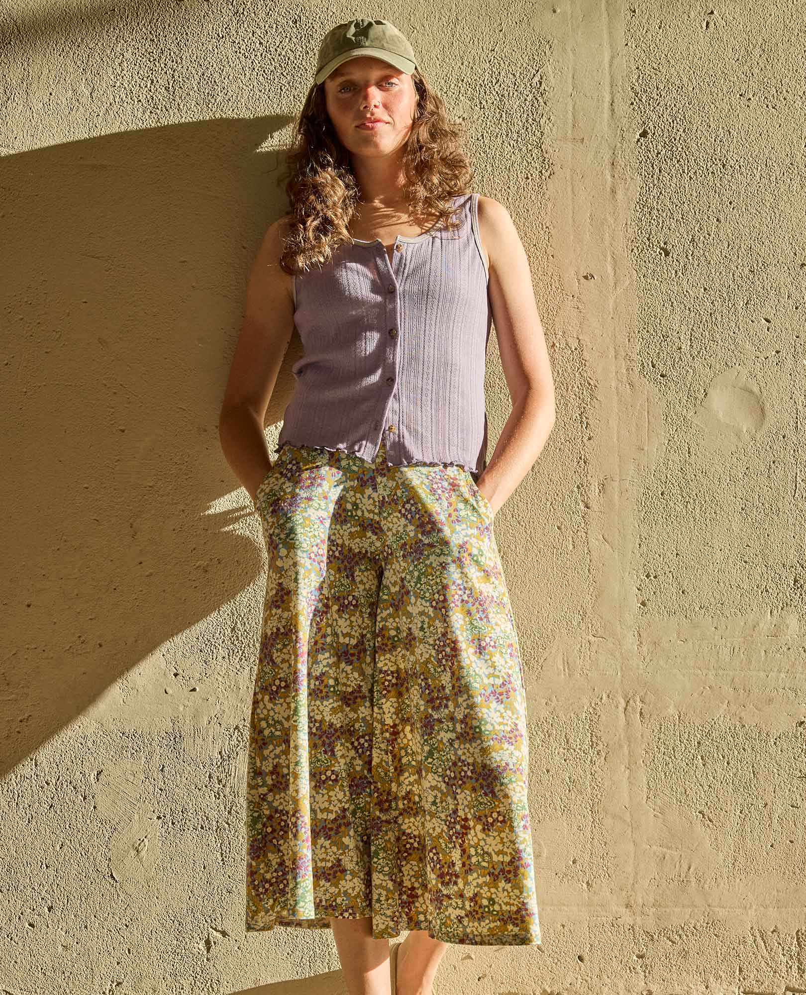 Foothill Pointelle Button Tank - Coyean