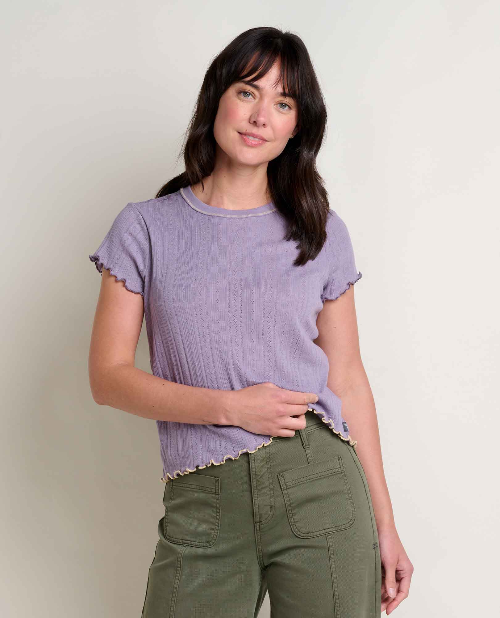 Foothill Pointelle Baby Tee - Coyean