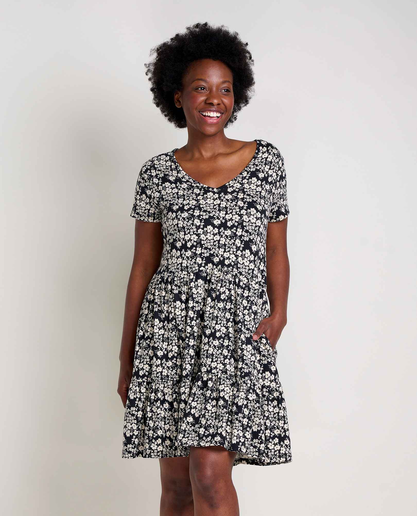 Marley Tiered Short Sleeve Dress - Coyean