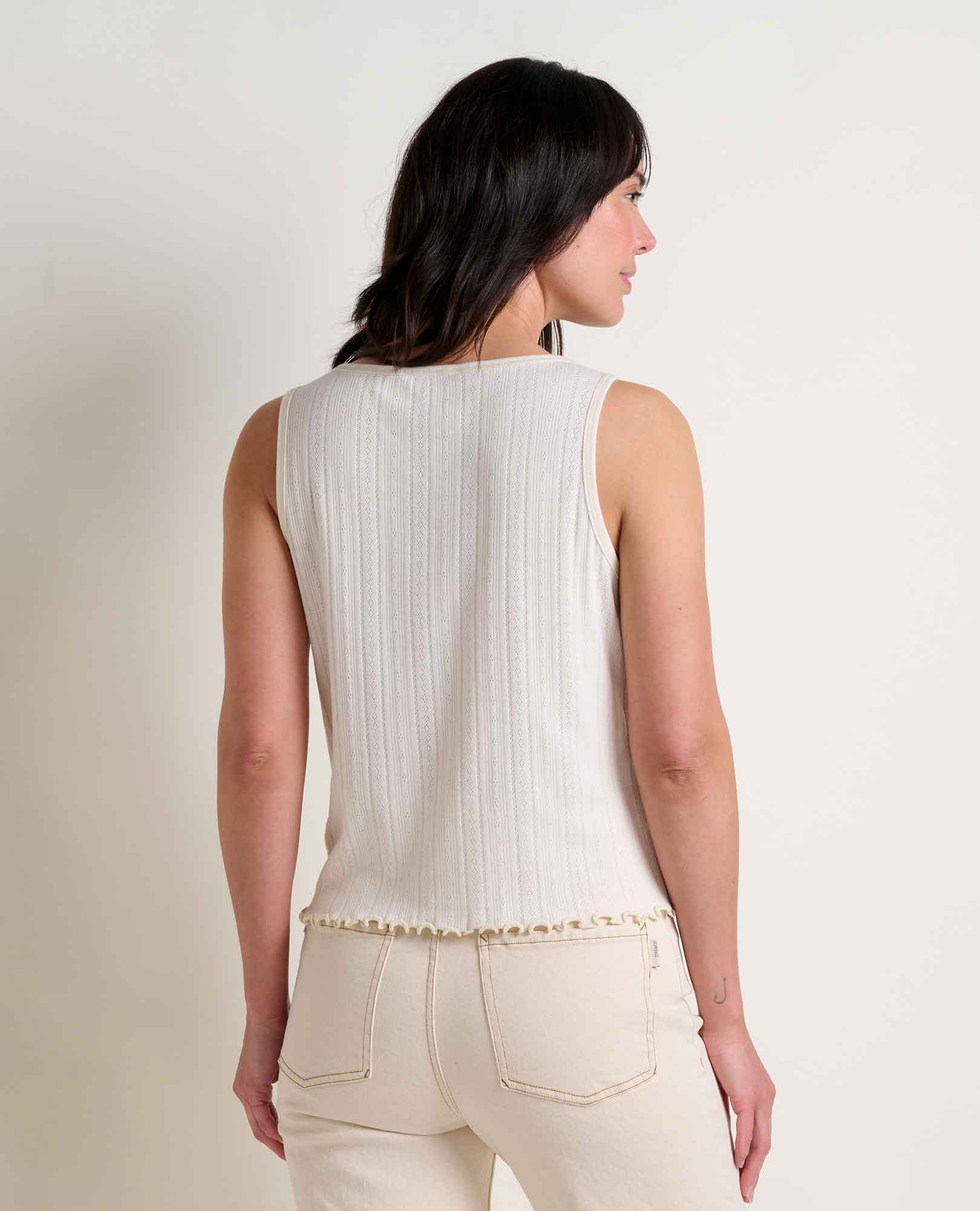 Foothill Pointelle Button Tank - Coyean