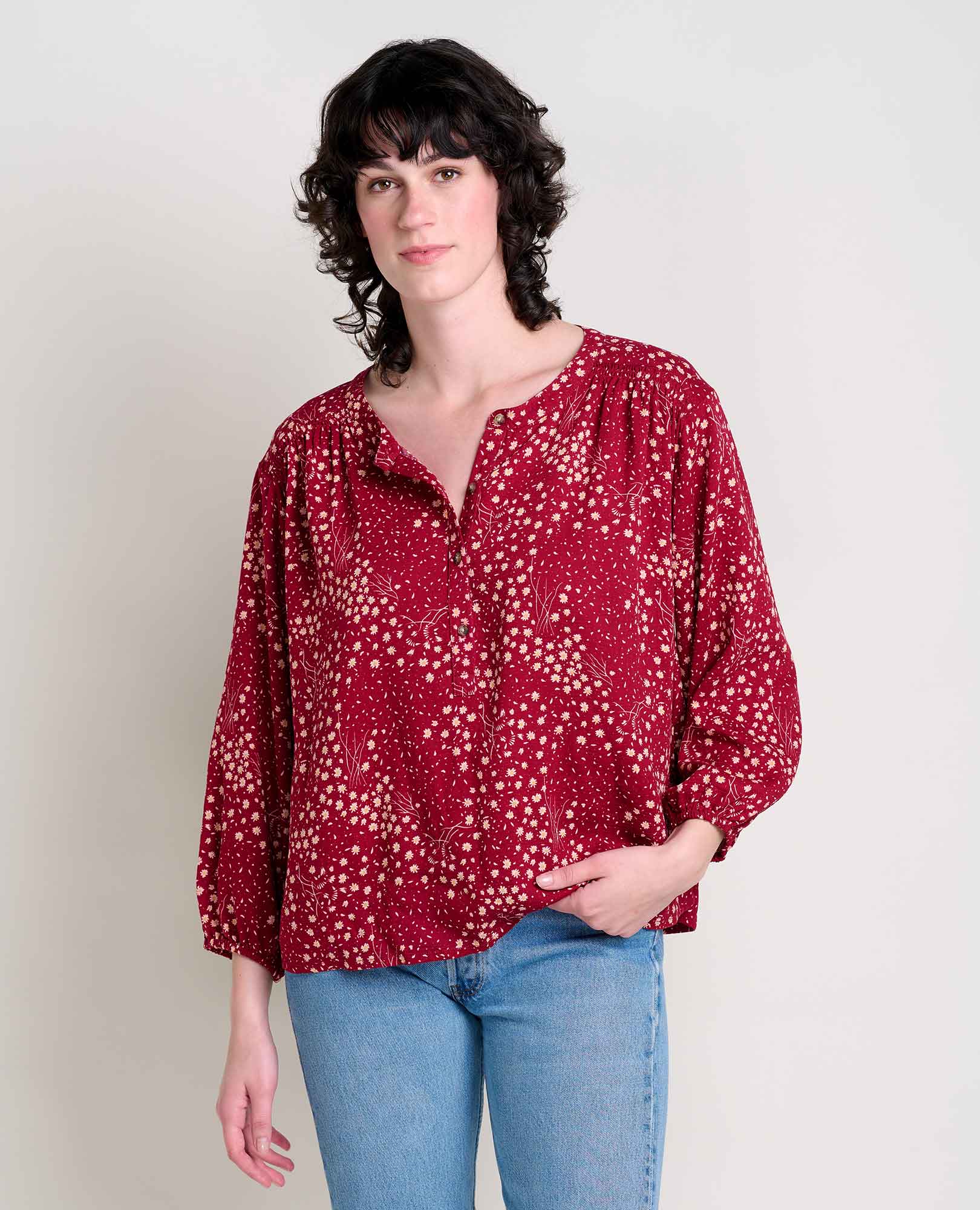Manzana Long Sleeve Peasant Top - Coyean