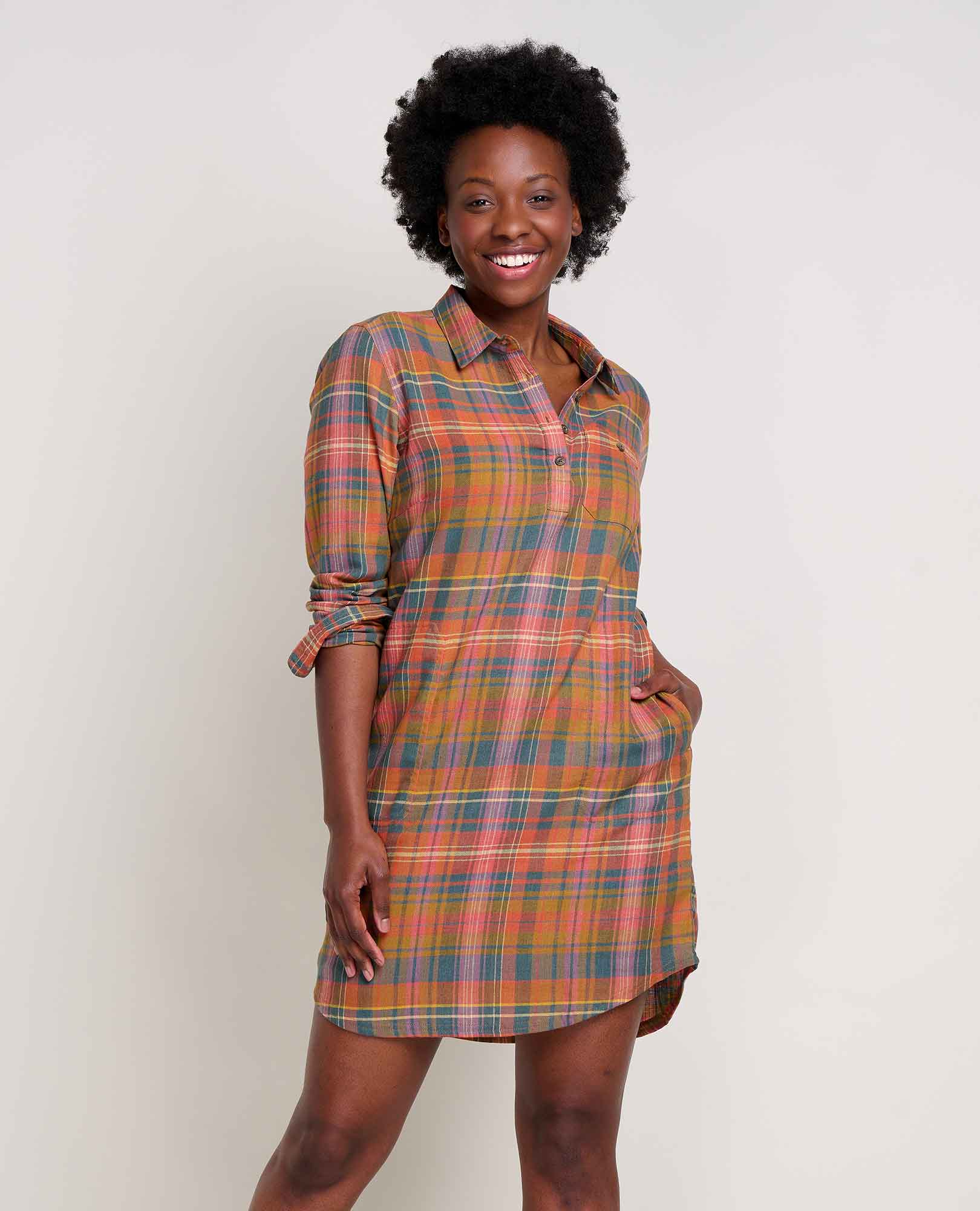 Re-Form Flannel Shirtdress - Coyean
