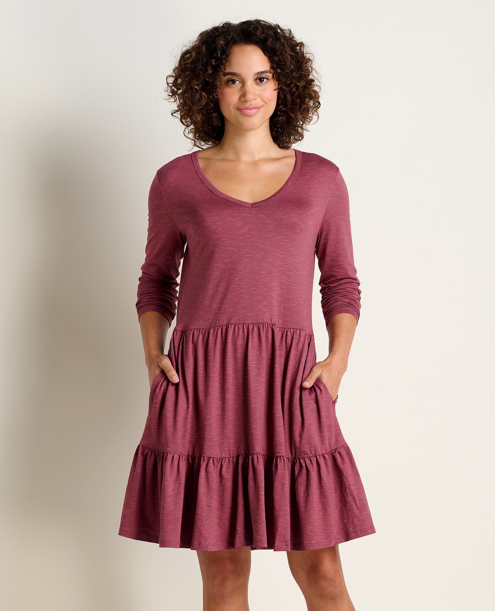 Marley Tiered Long Sleeve Dress - Coyean