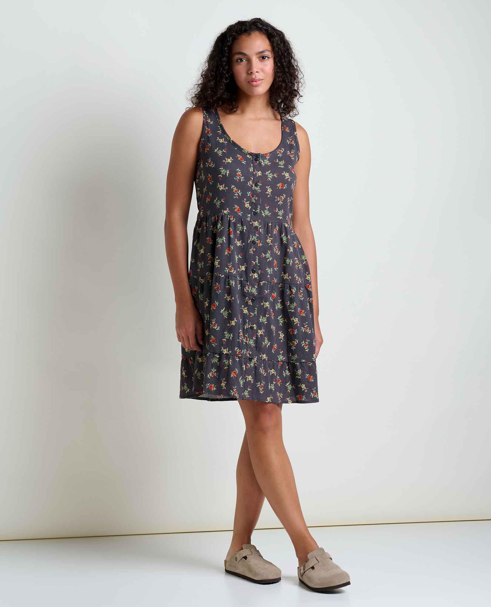 Manzana Tiered Sleeveless Dress - Coyean