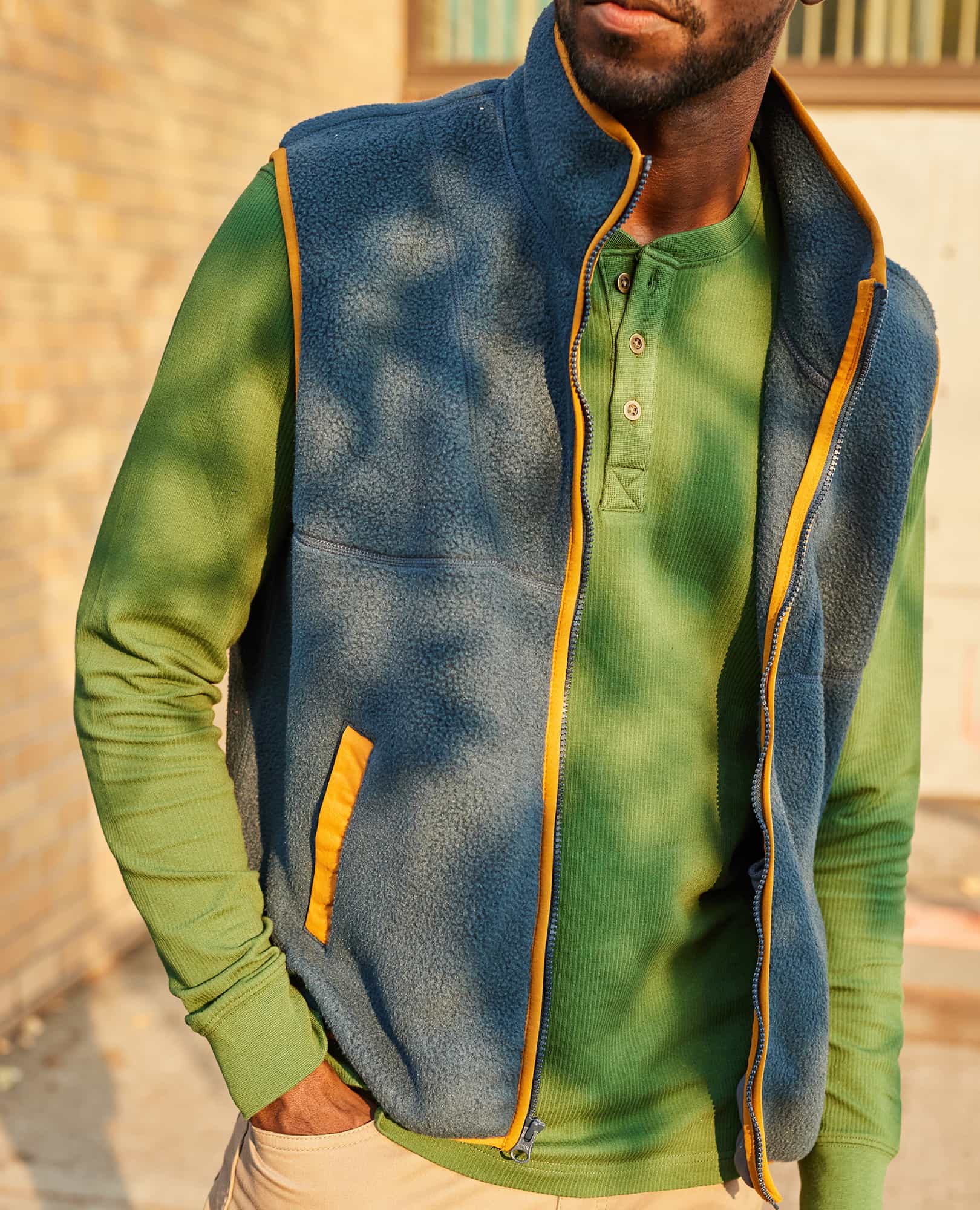 Men's Ponderosa Long Sleeve Henley - Coyean