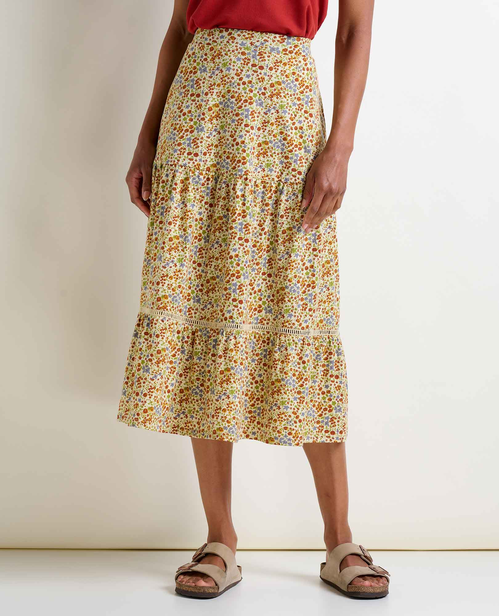 Marigold Tiered Midi Skirt - Coyean