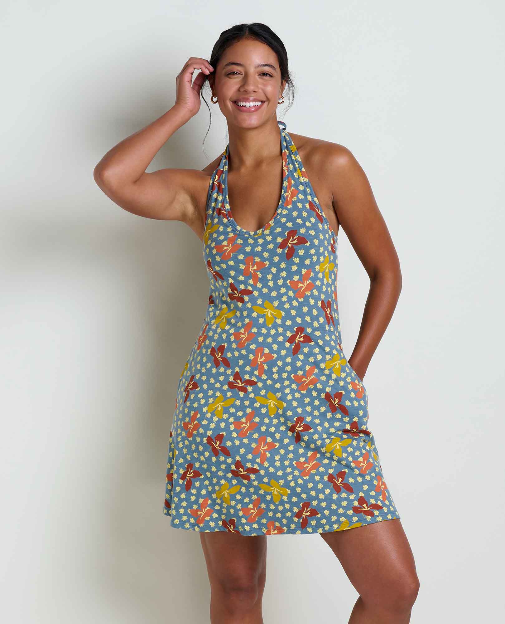 Plumeria Halter Dress - Coyean
