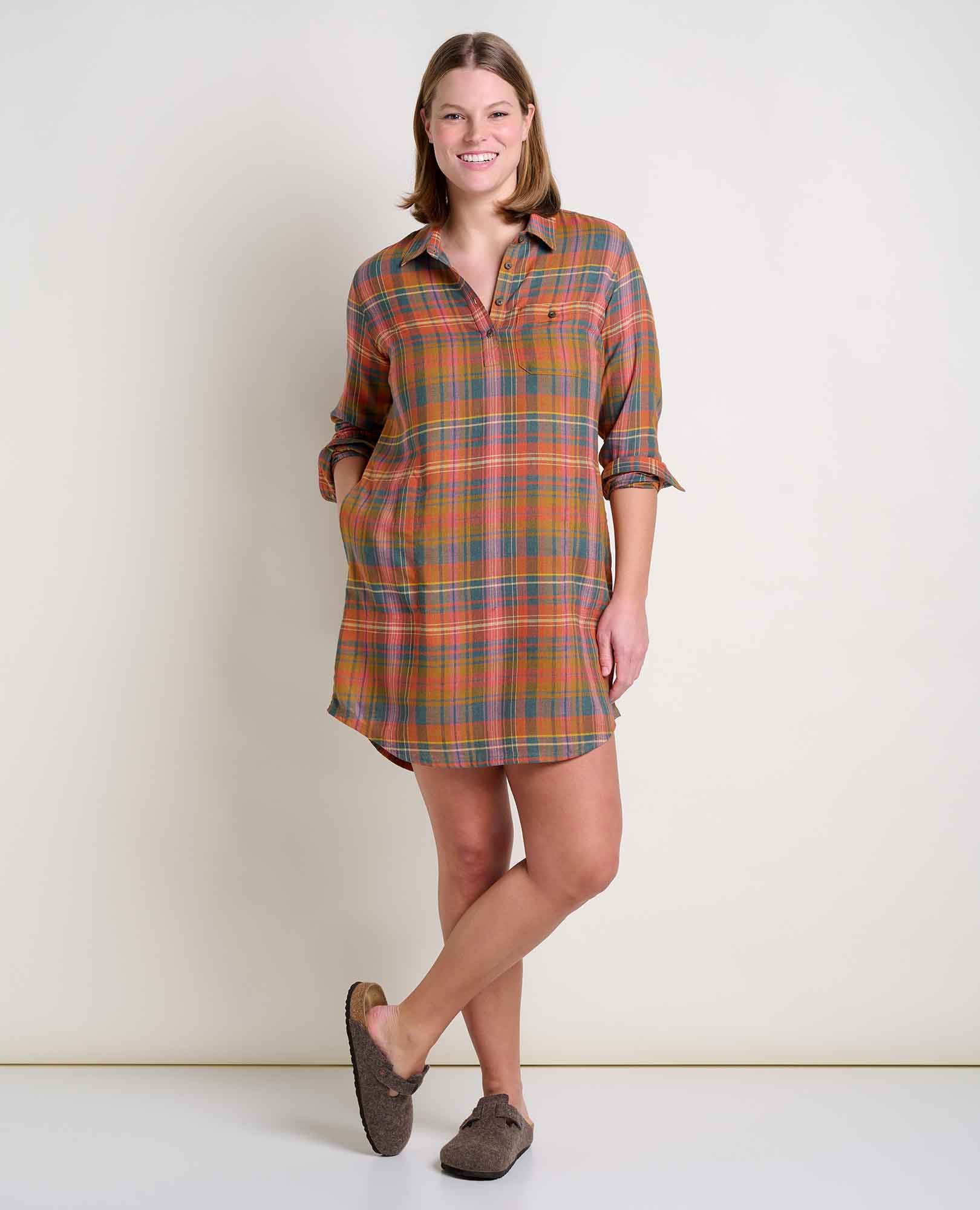 Re-Form Flannel Shirtdress - Coyean