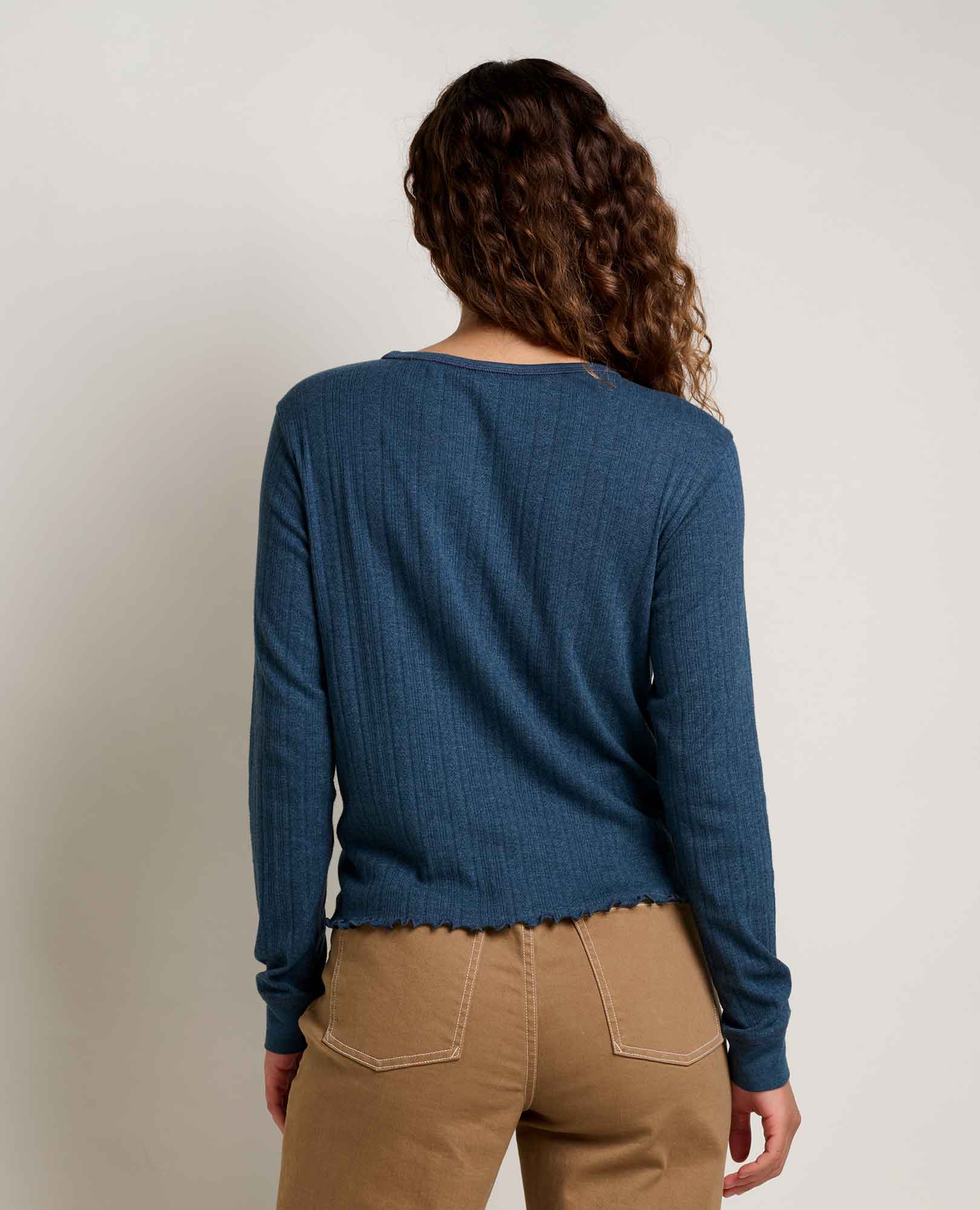 Foothill Pointelle Long Sleeve Crew - Coyean