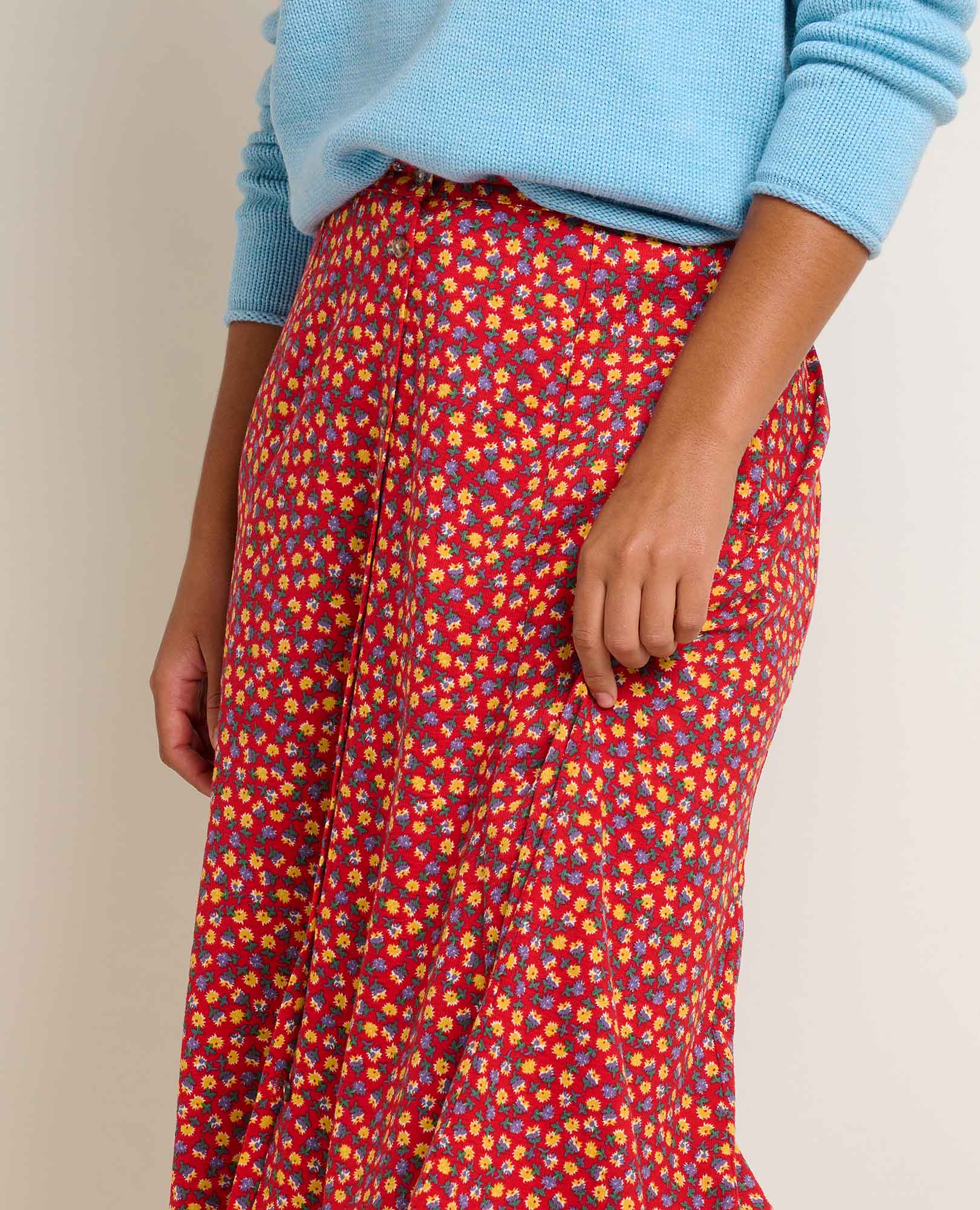 Manzana Paneled Midi Skirt - Coyean