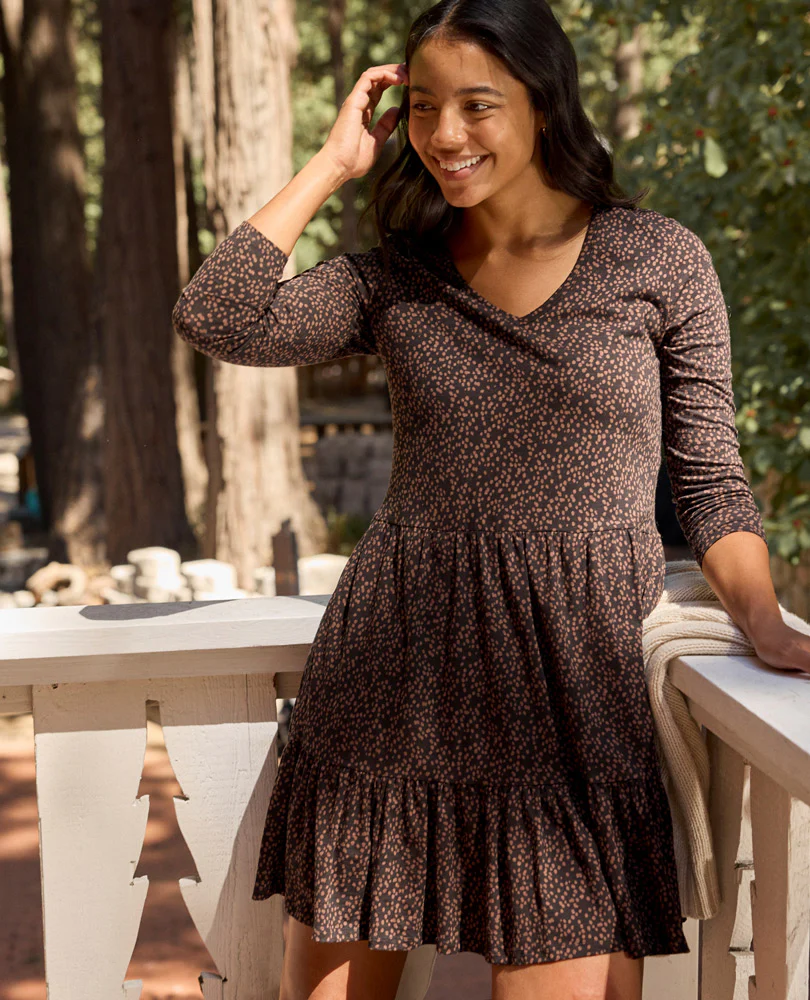 Marley Tiered Long Sleeve Dress - Coyean