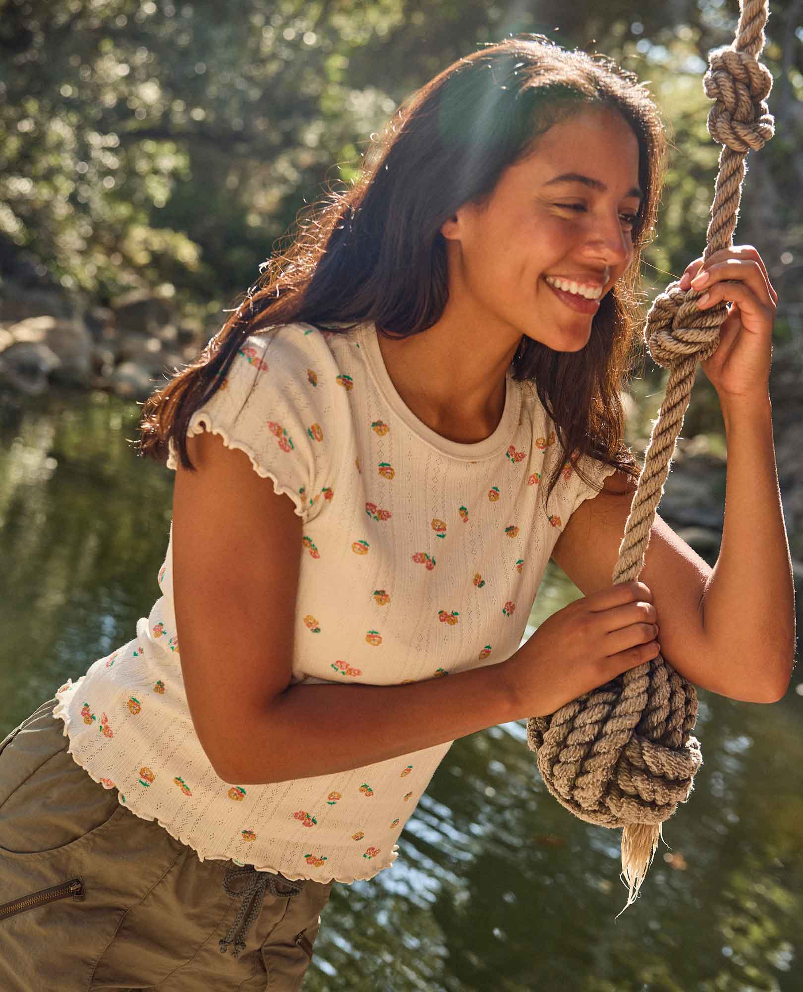 Foothill Pointelle Baby Tee - Coyean