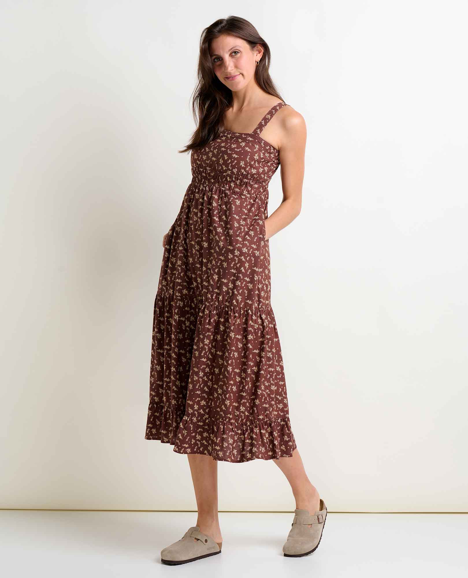 Taj Hemp Tiered Midi Dress - Coyean