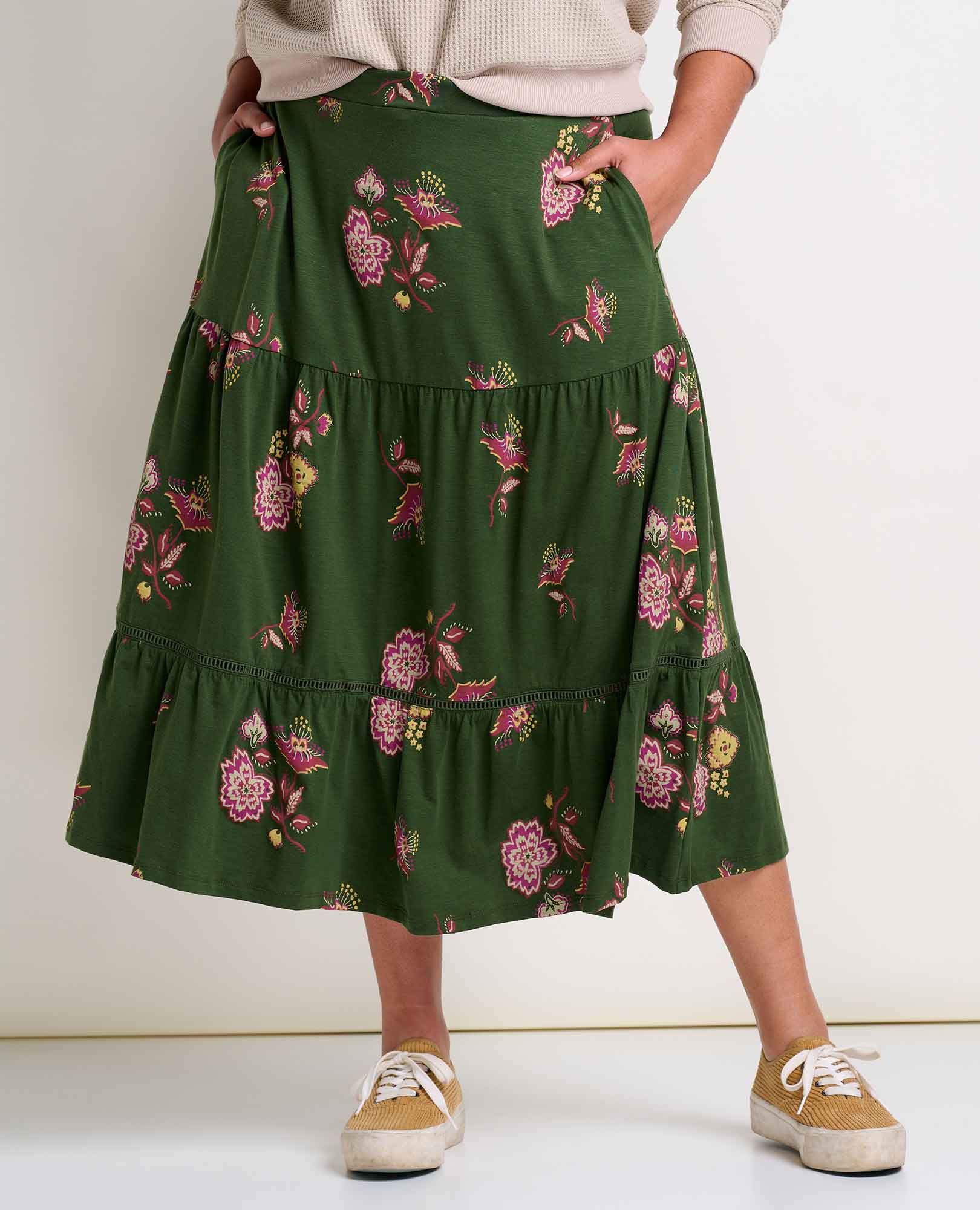 Marigold Tiered Midi Skirt - Coyean