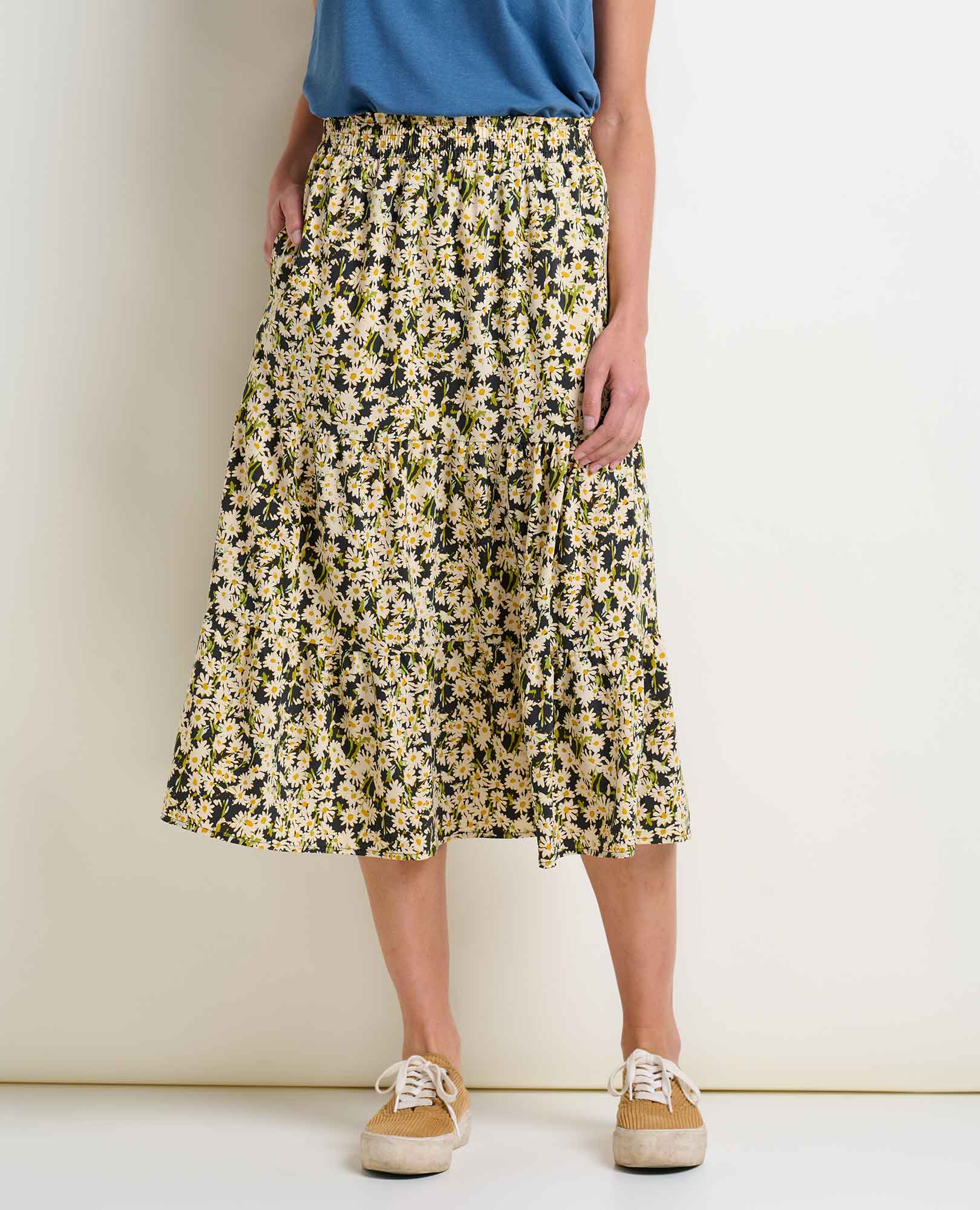 Sunkissed Tiered Midi Skirt - Coyean