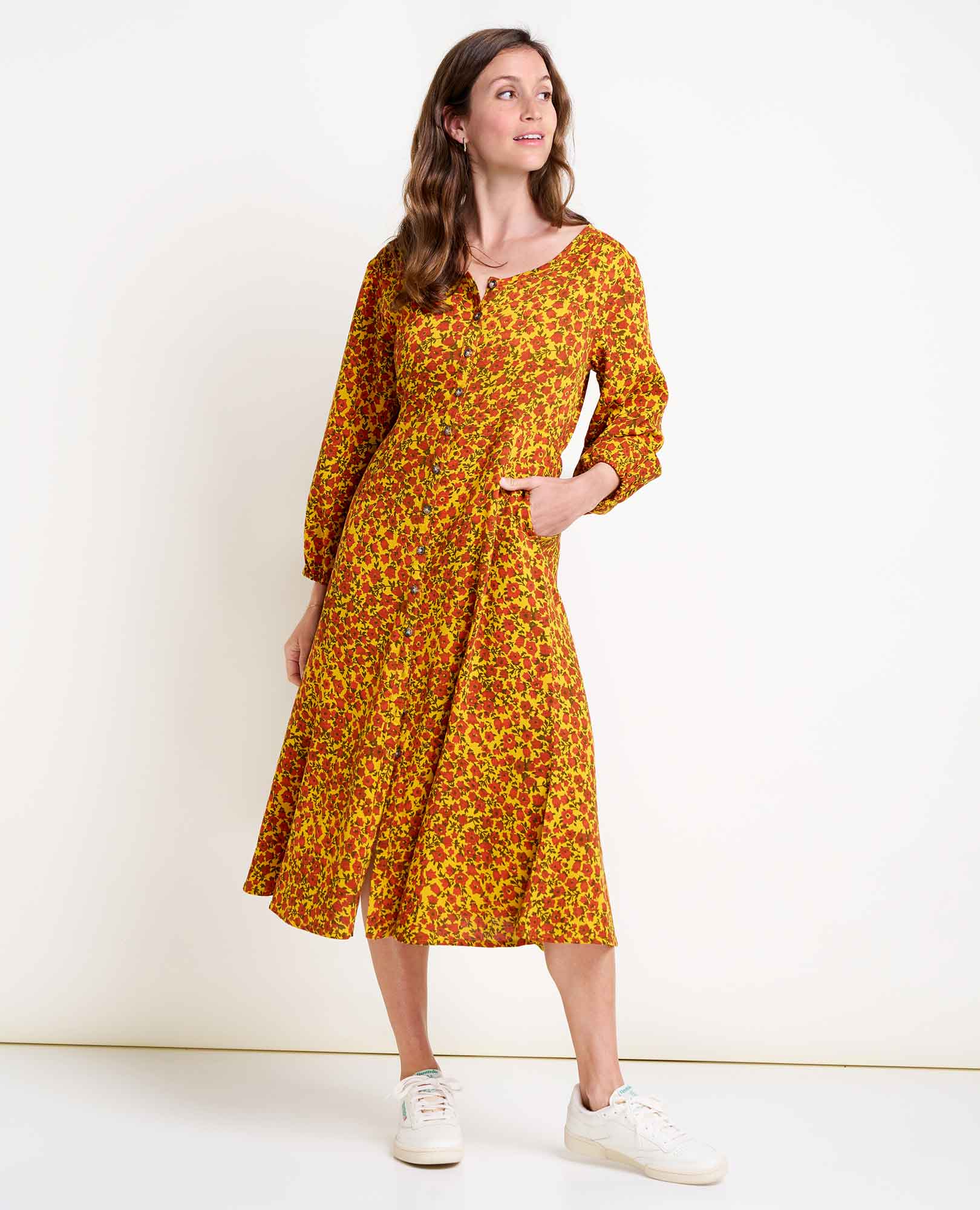 Manzana Paneled Midi Dress - Coyean