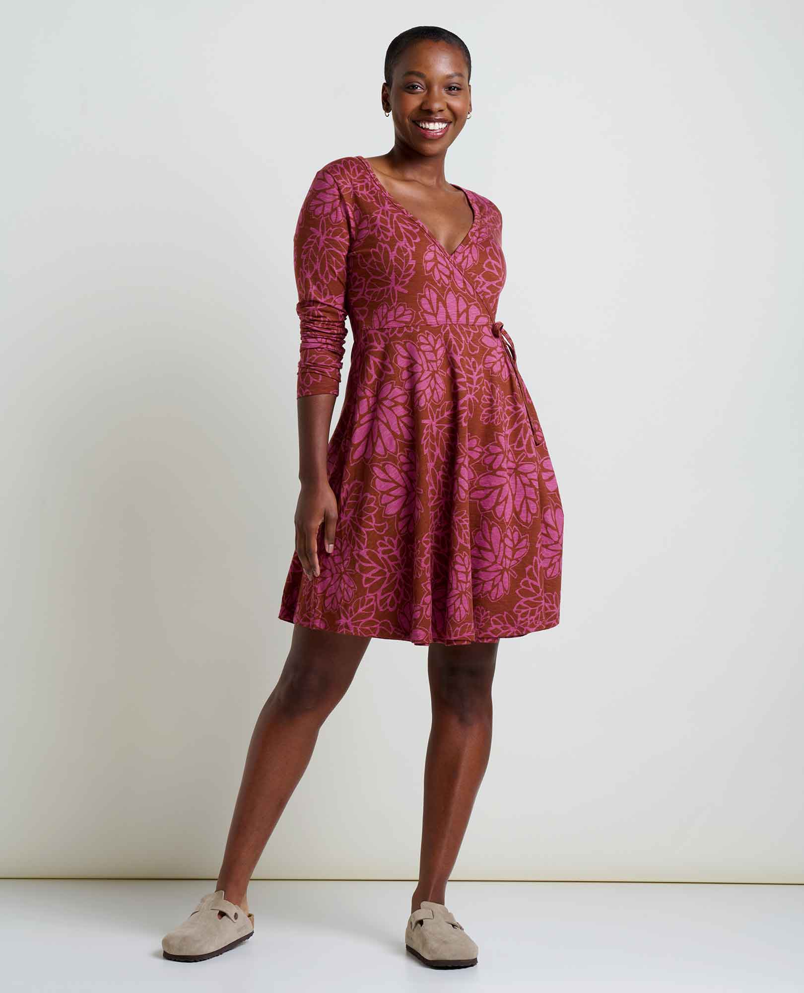 Freesia Long Sleeve Wrap Dress - Coyean