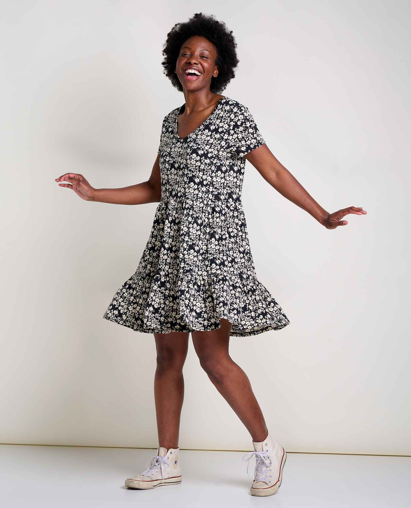 Marley Tiered Short Sleeve Dress - Coyean