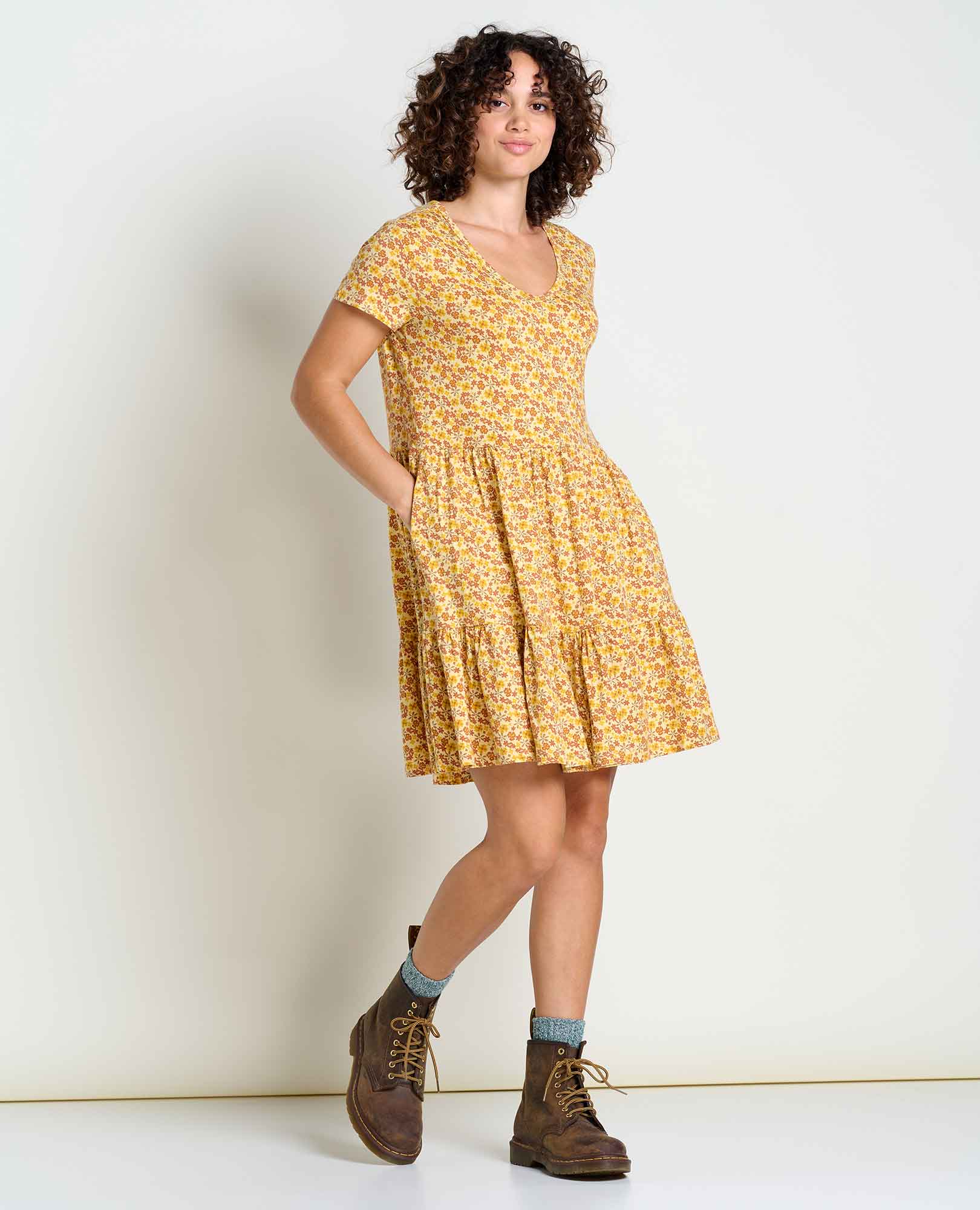 Marley Tiered Short Sleeve Dress - Coyean