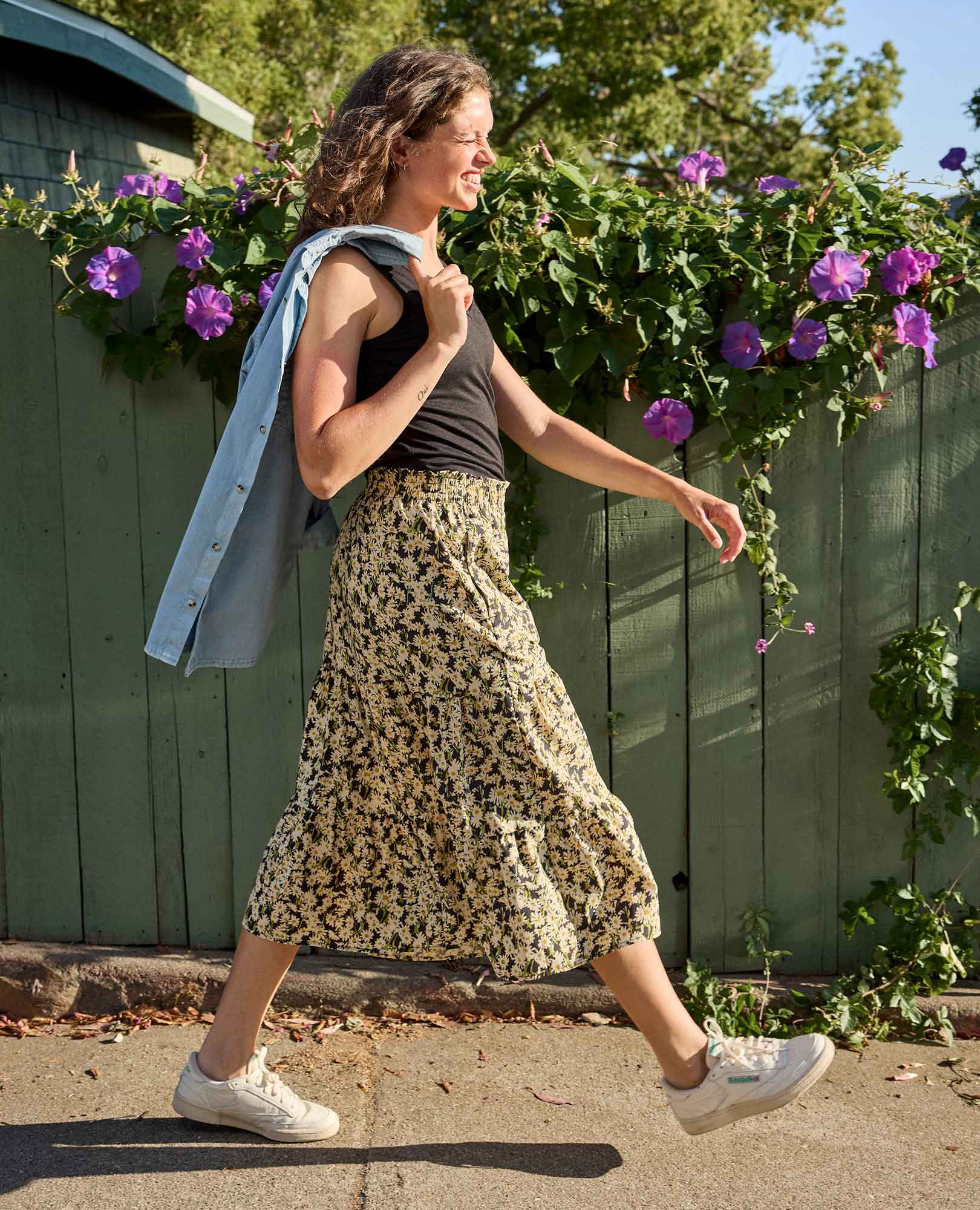 Sunkissed Tiered Midi Skirt - Coyean