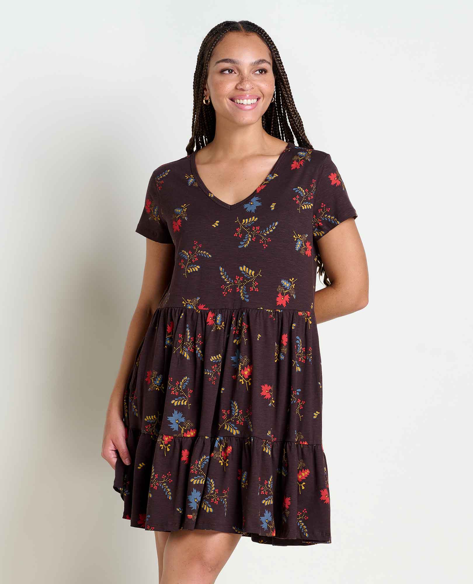 Marley Tiered Short Sleeve Dress - Coyean