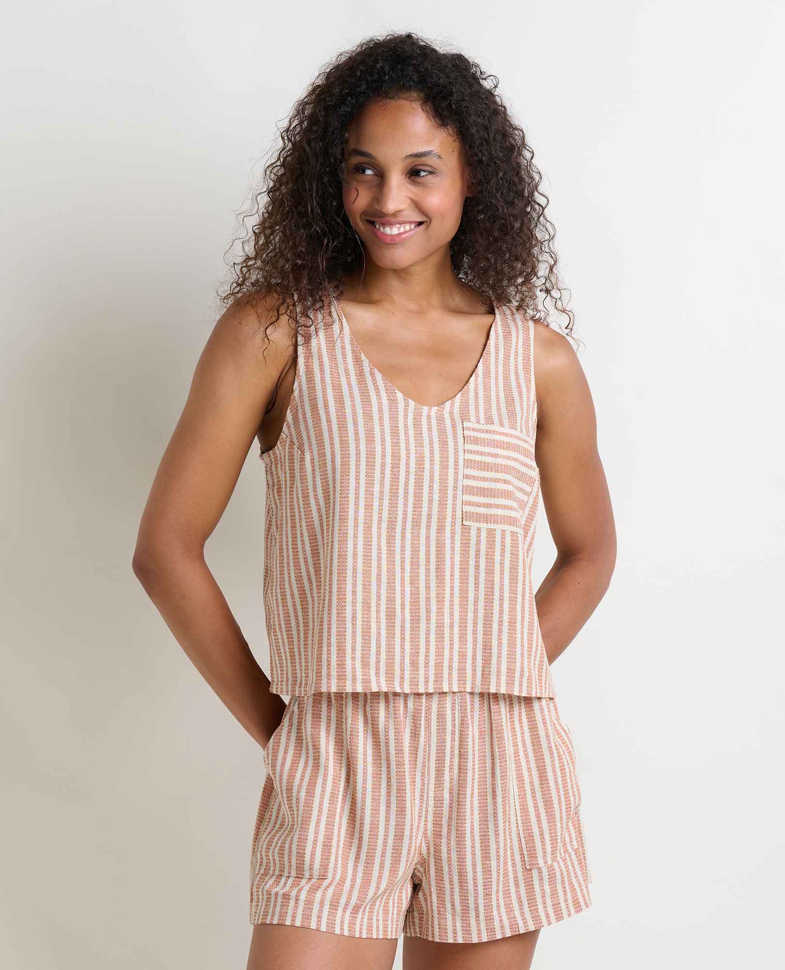 Taj Hemp Button Back Tank II - Coyean