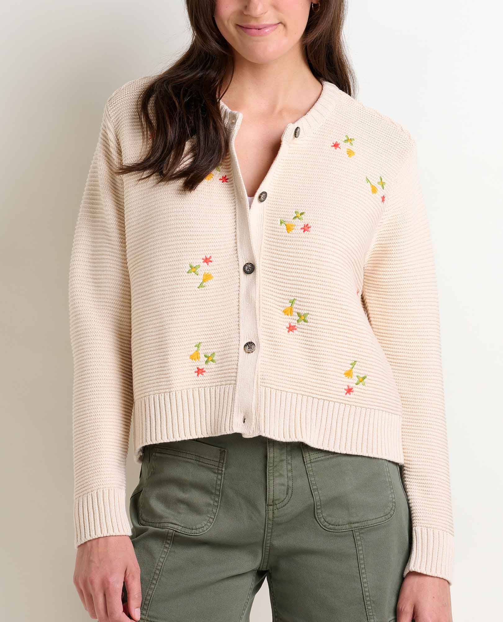 Bianca Crew Cardigan Embroidered - Coyean