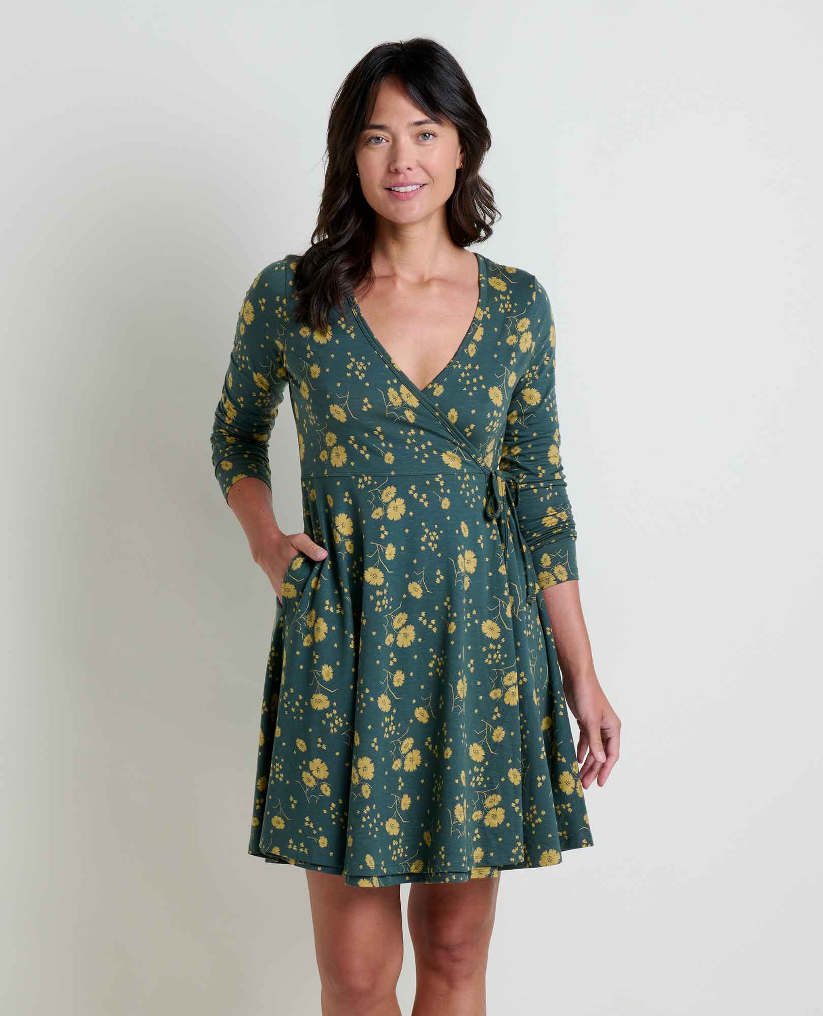 Freesia Long Sleeve Wrap Dress - Coyean