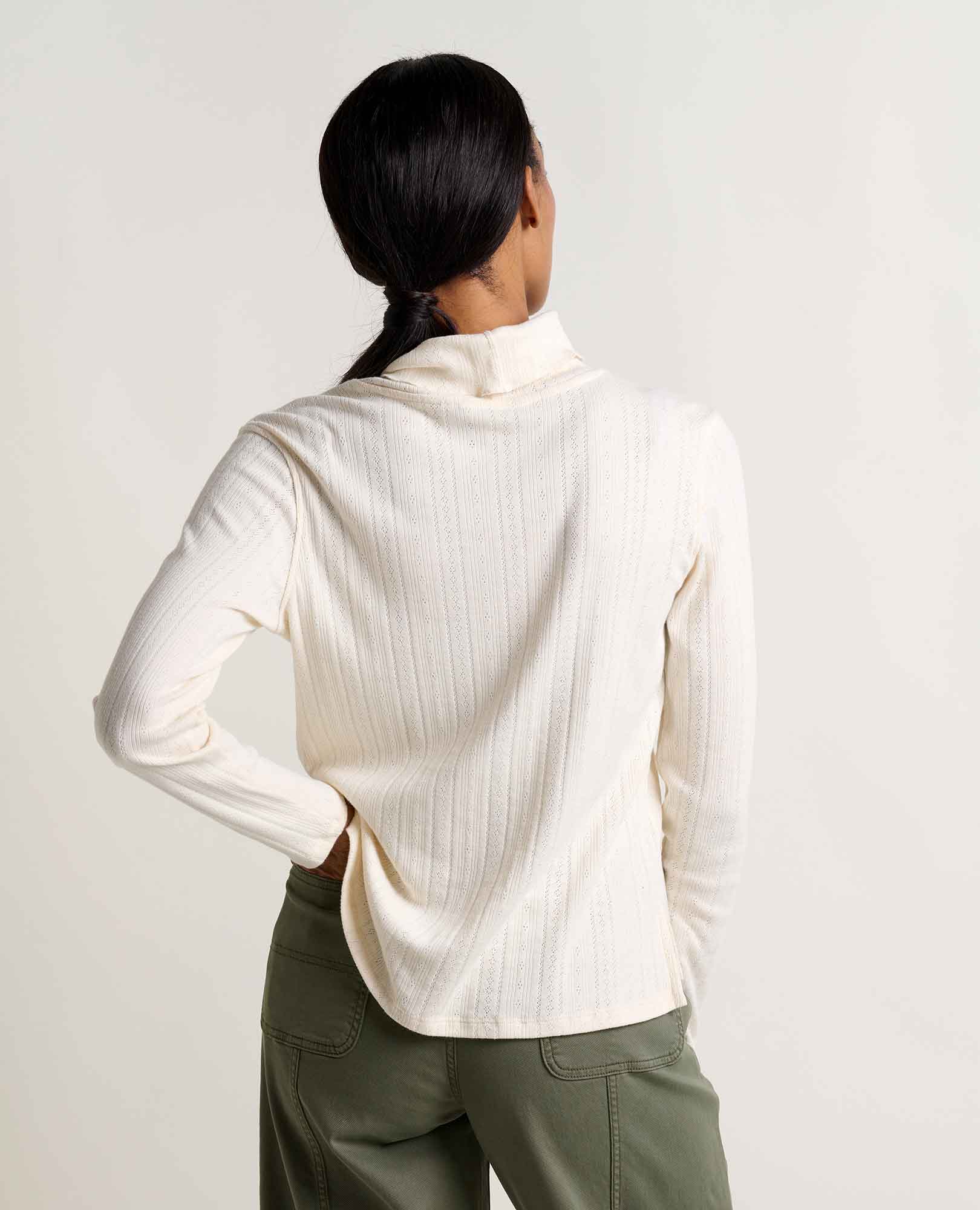 Foothill Pointelle Long Sleeve T-Neck - Coyean
