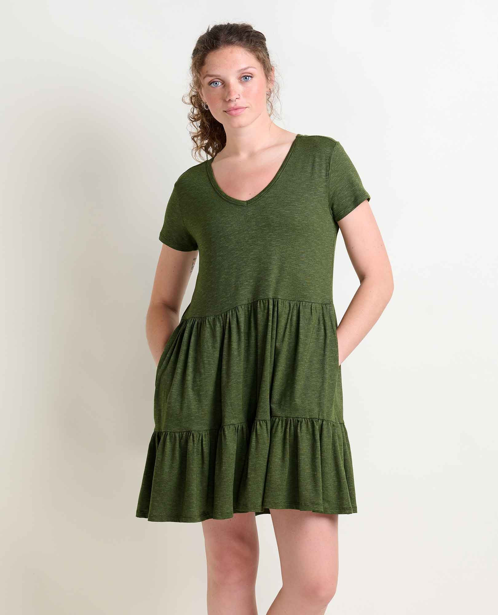 Marley Tiered Short Sleeve Dress - Coyean