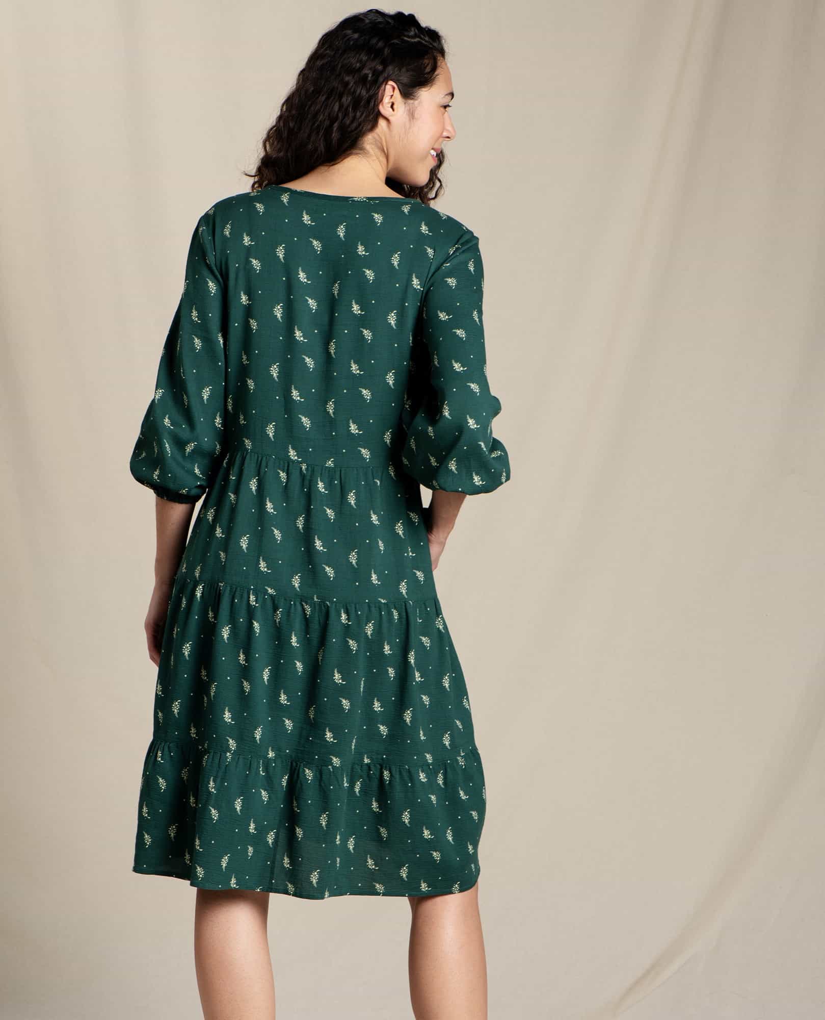 Manzana Tiered Long Sleeve Dress - Coyean
