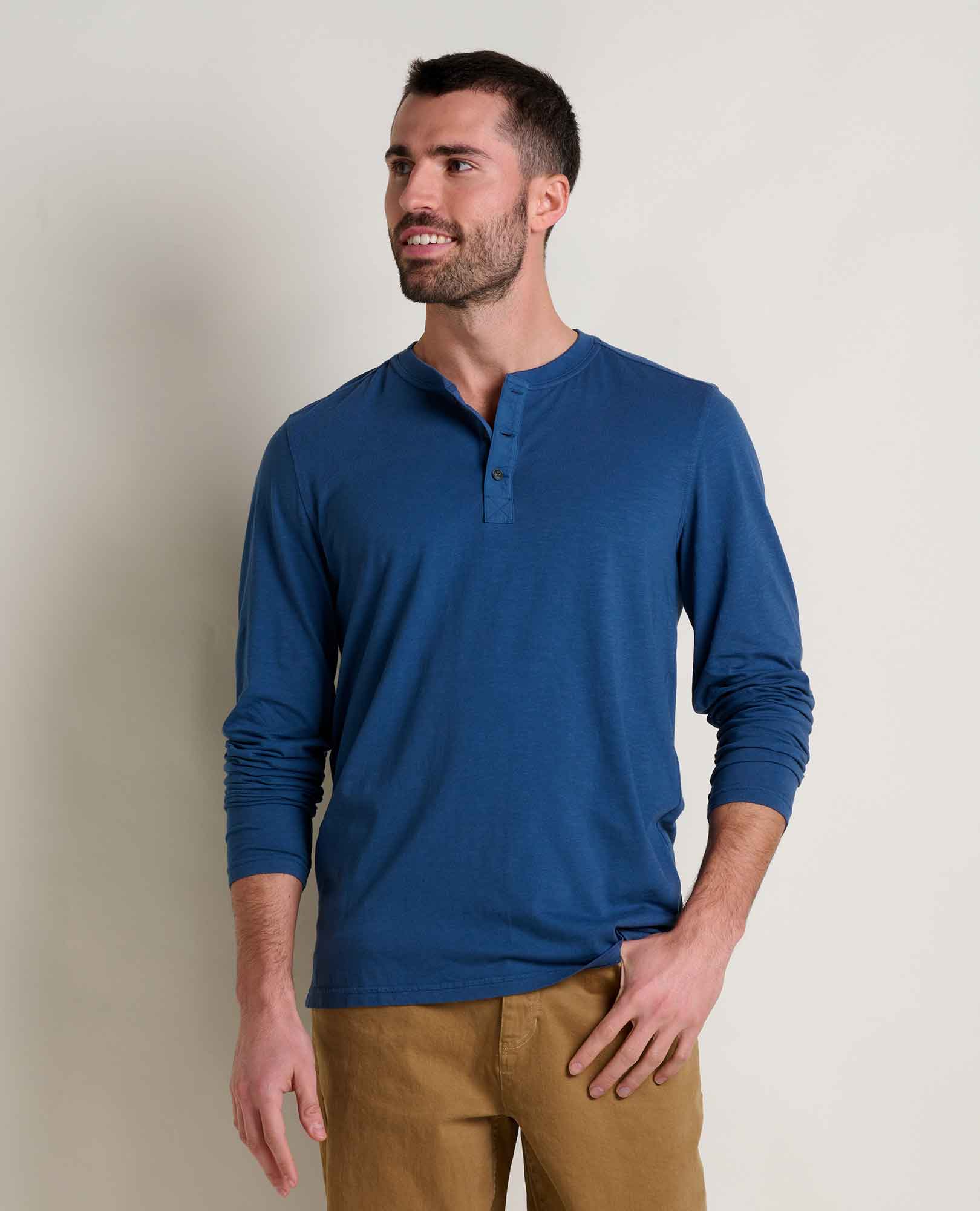 Men's Primo Long Sleeve Henley - Coyean