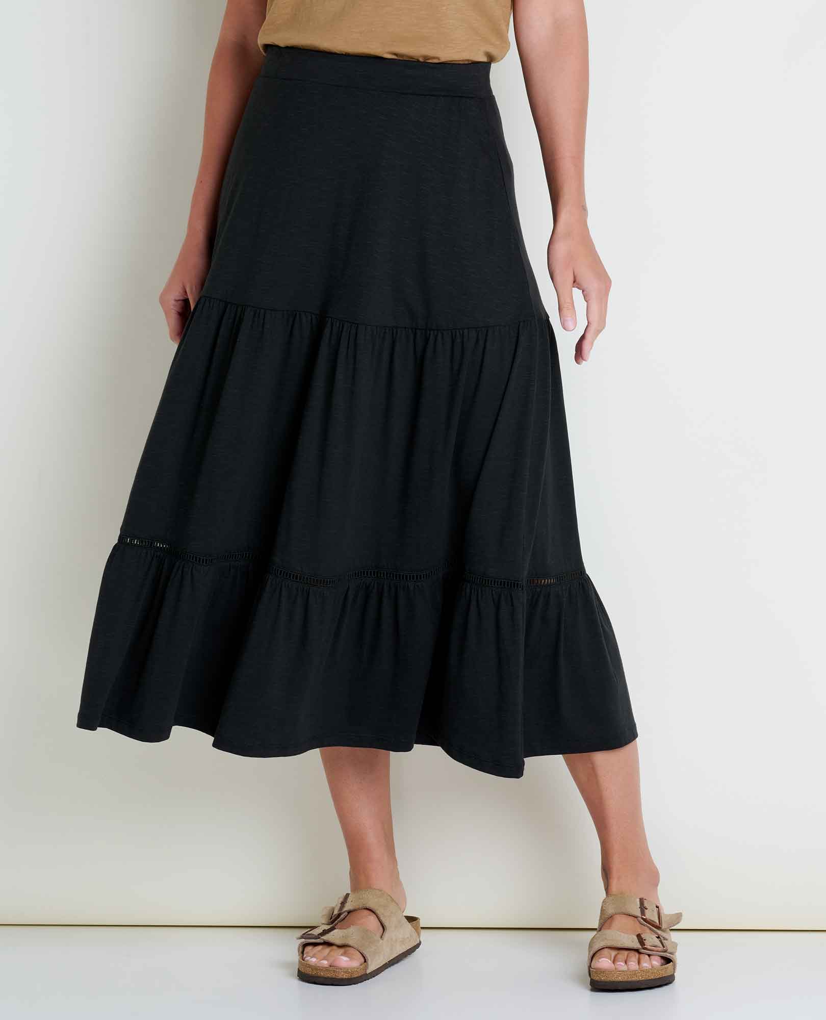 Marigold Tiered Midi Skirt - Coyean