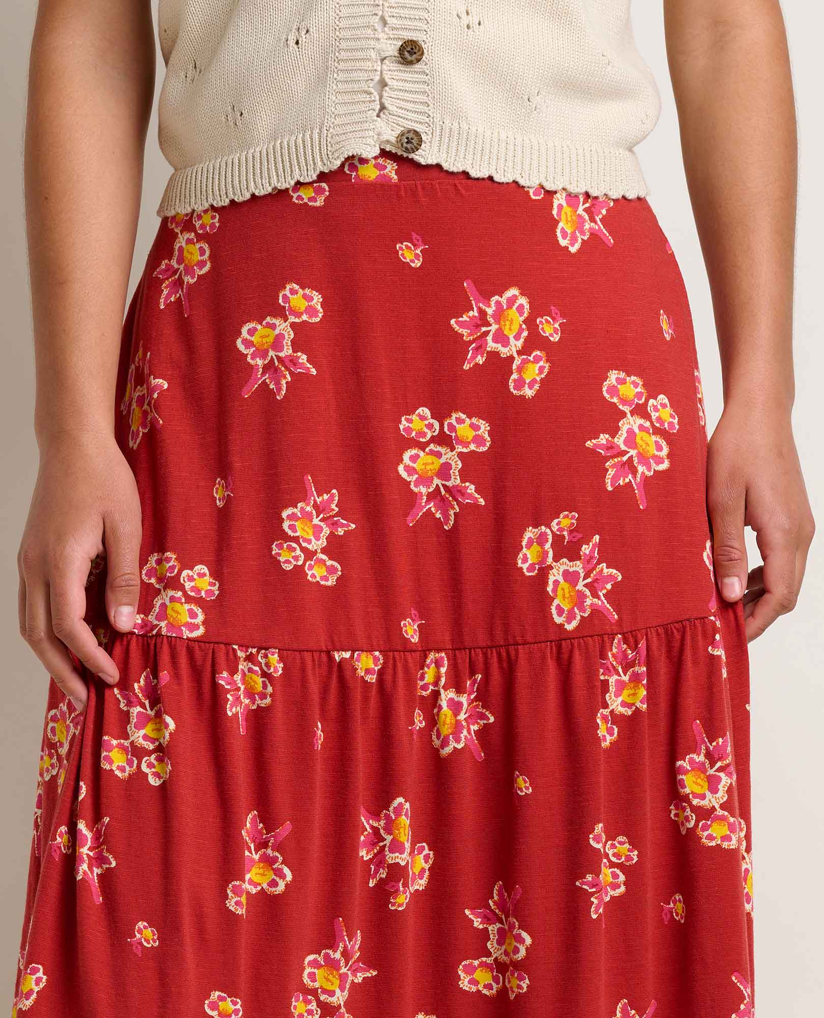 Marigold Tiered Midi Skirt - Coyean