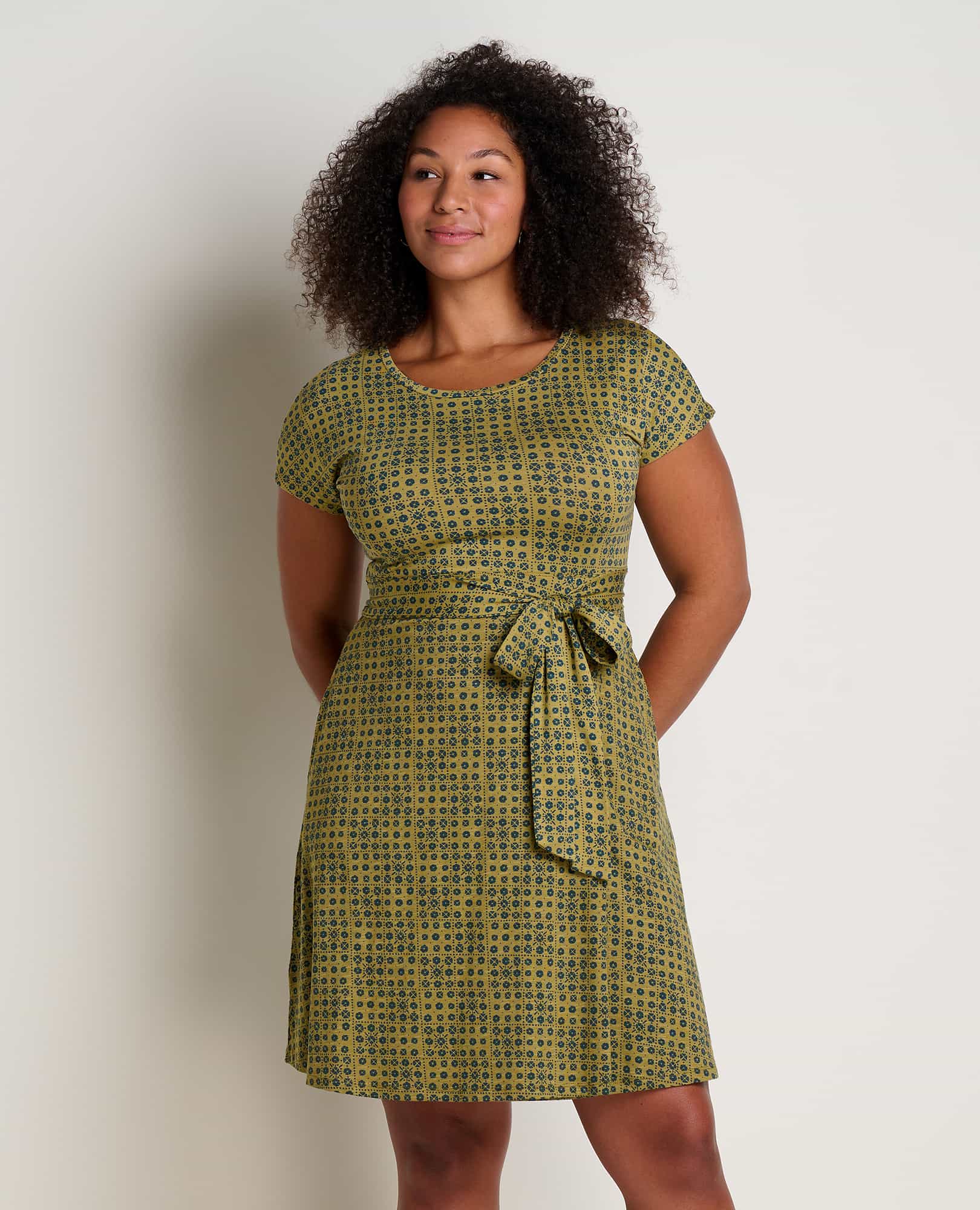 Cue Wrap Short Sleeve Dress - Coyean