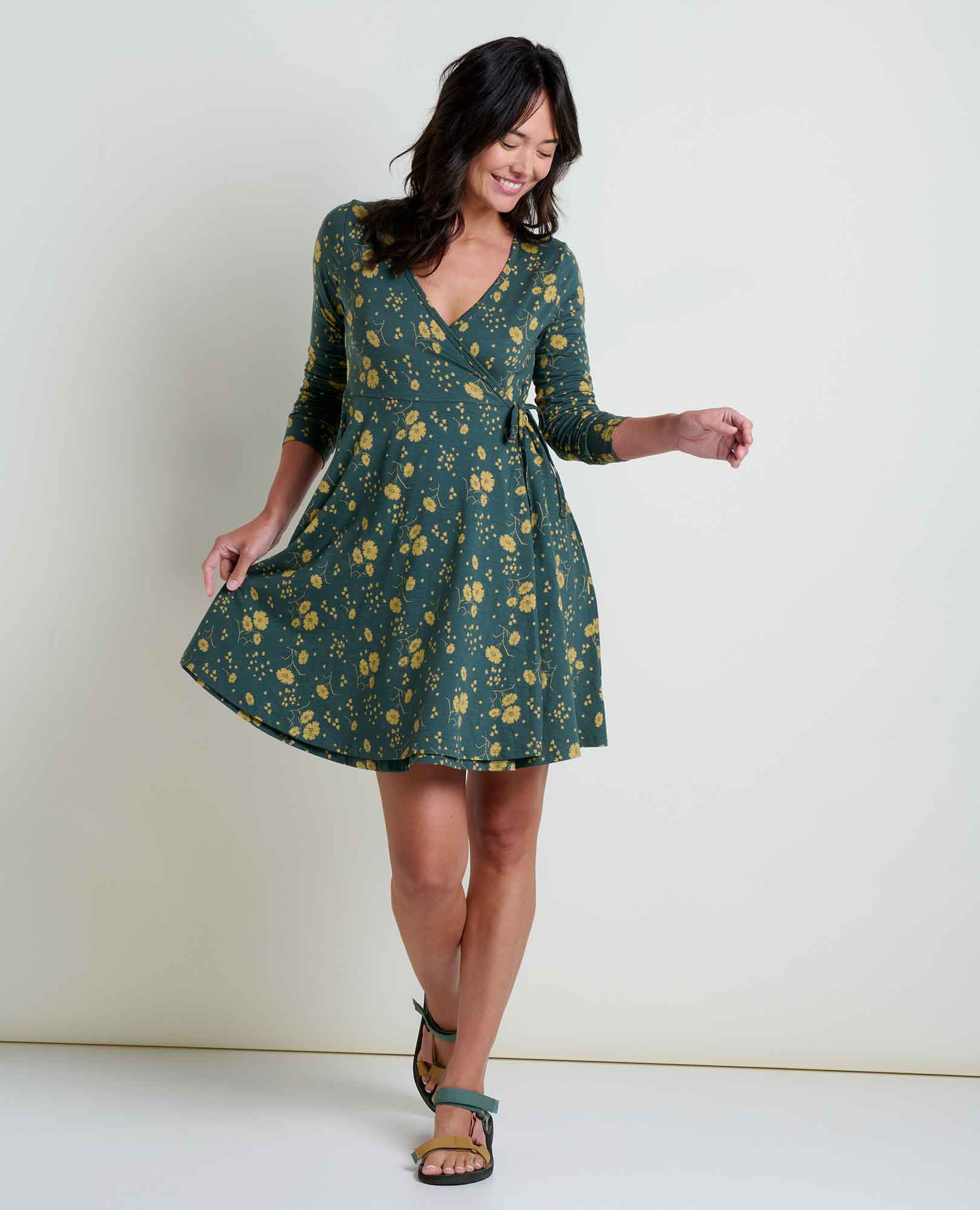 Freesia Long Sleeve Wrap Dress - Coyean