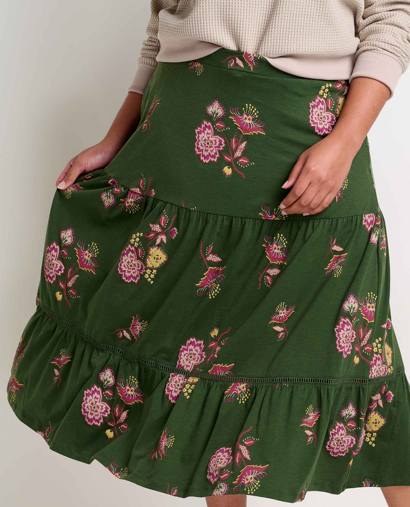 Marigold Tiered Midi Skirt - Coyean
