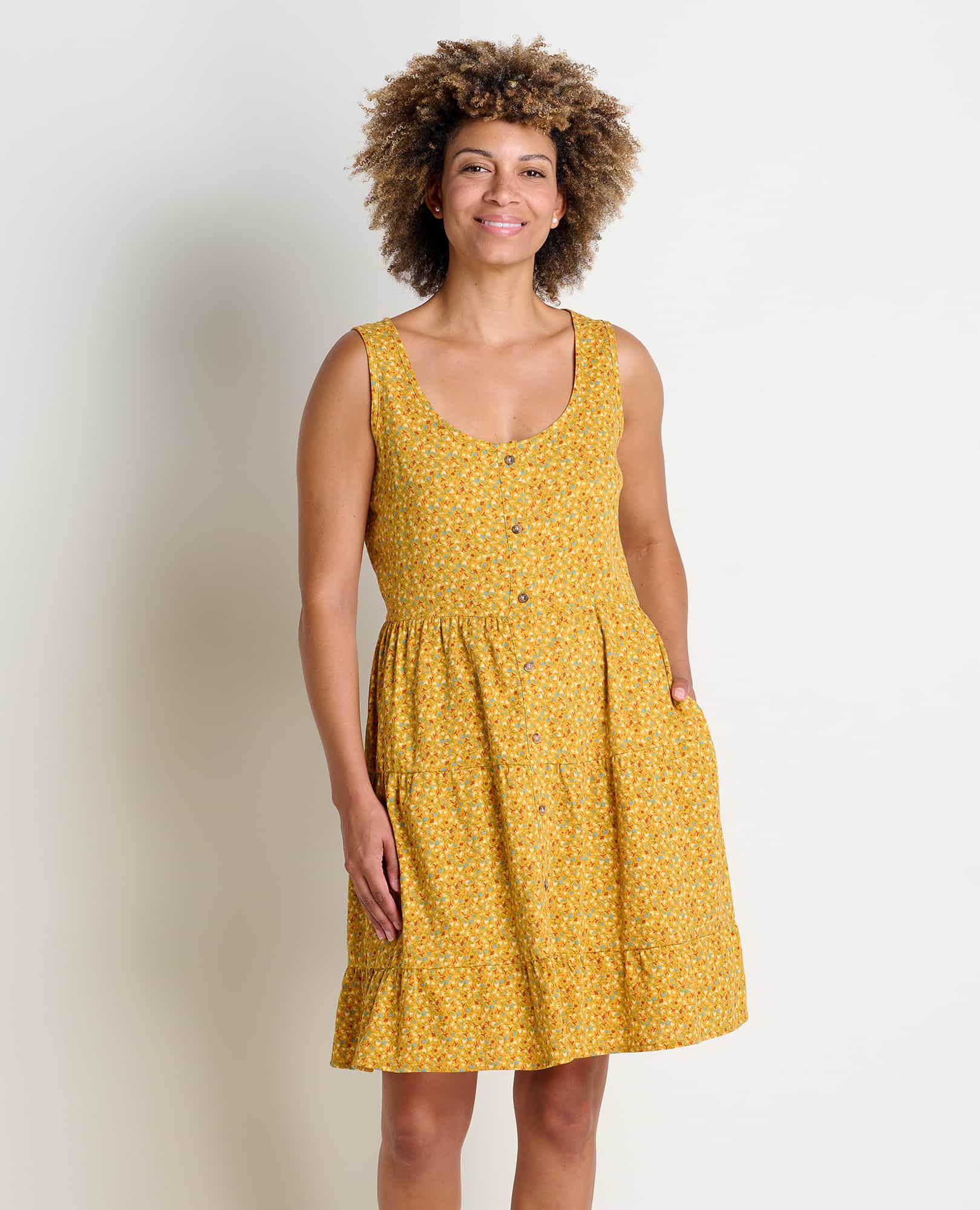 Manzana Tiered Sleeveless Dress - Coyean