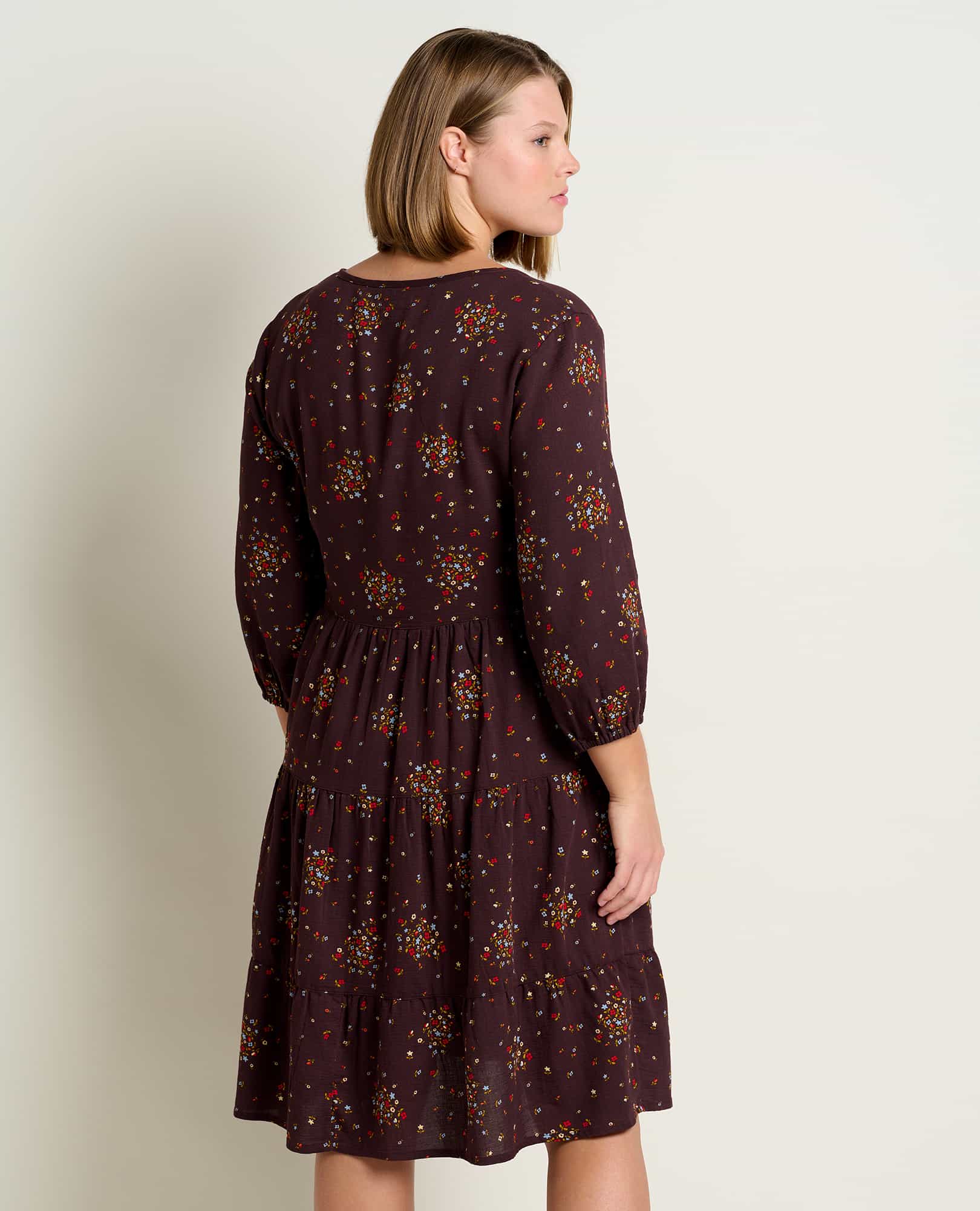 Manzana Tiered Long Sleeve Dress - Coyean