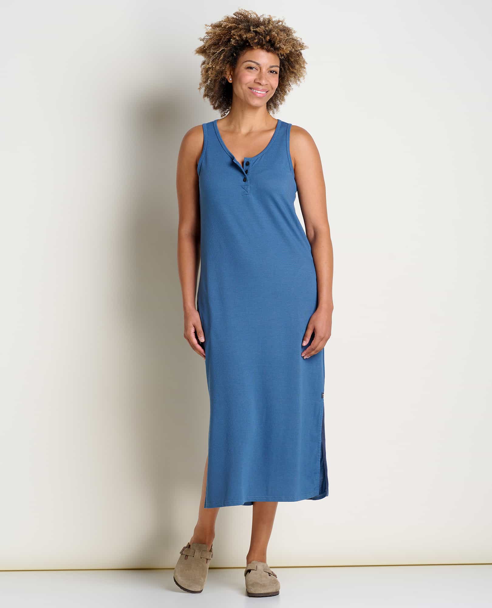 Piru Henley Midi Tank Dress - Coyean