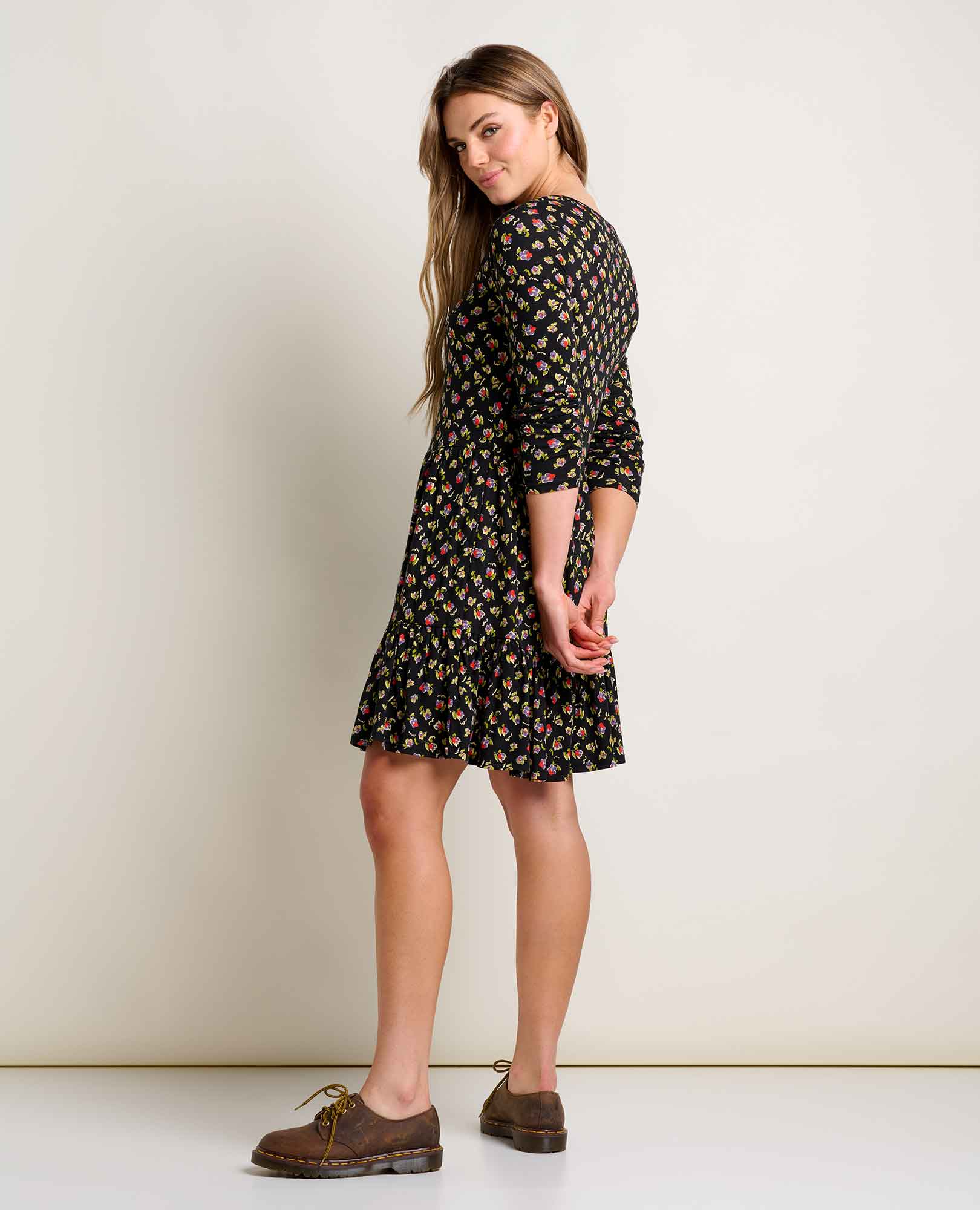 Marley Tiered Long Sleeve Dress - Coyean
