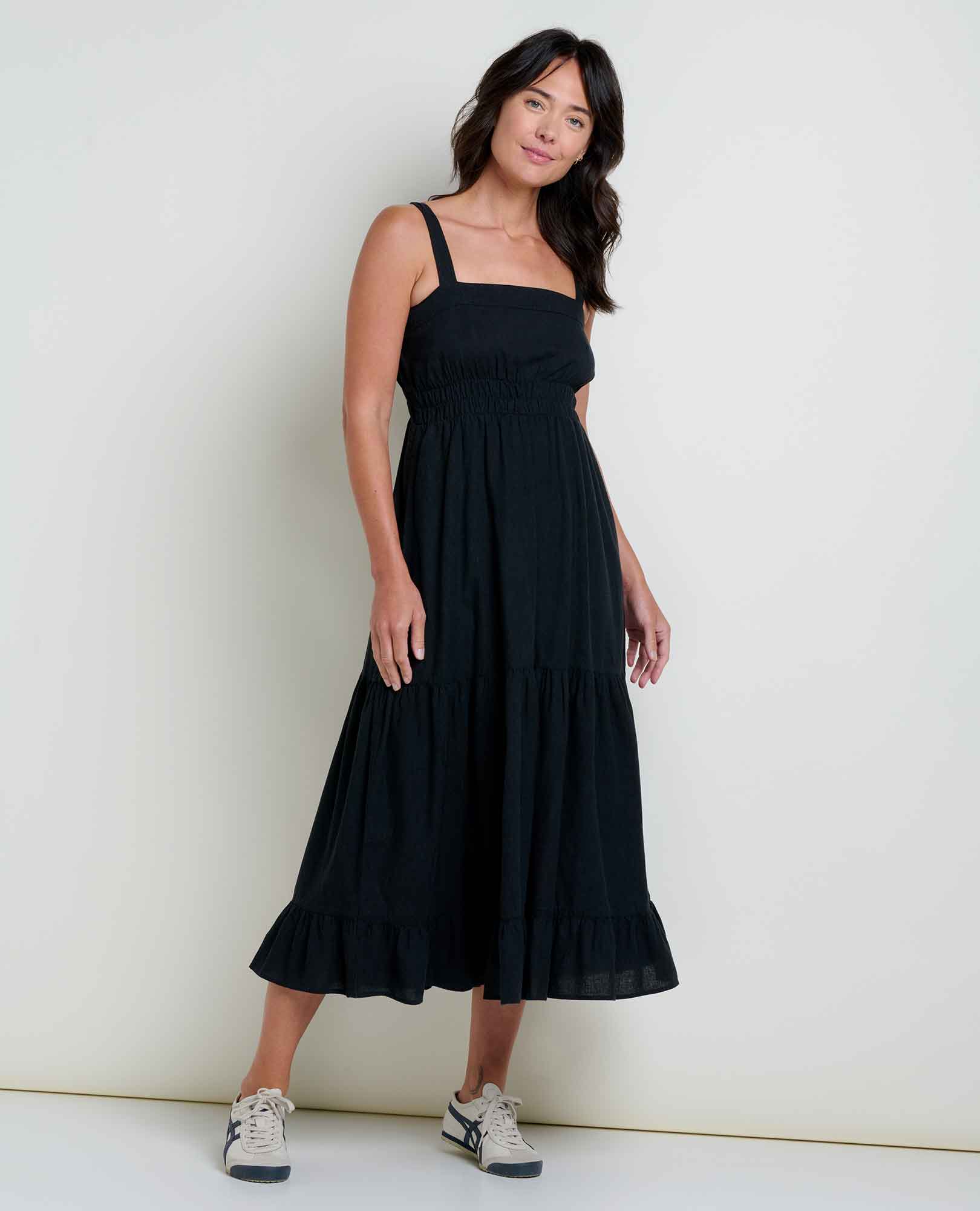 Taj Hemp Tiered Midi Dress - Coyean