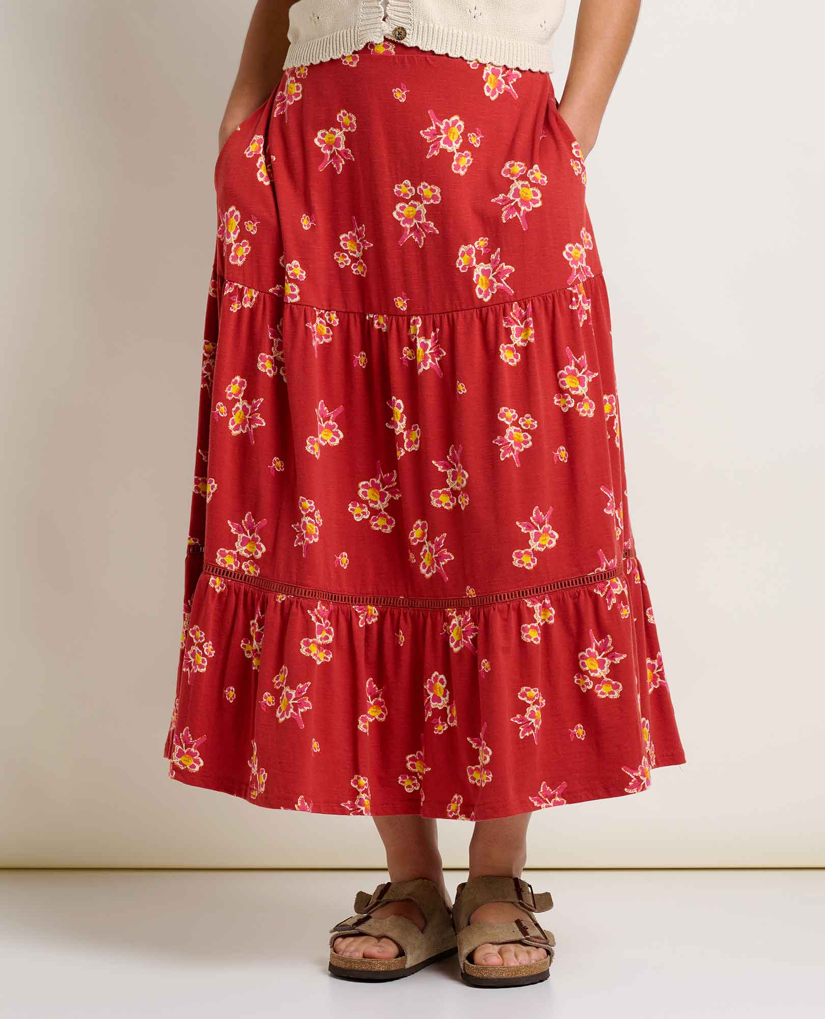 Marigold Tiered Midi Skirt - Coyean