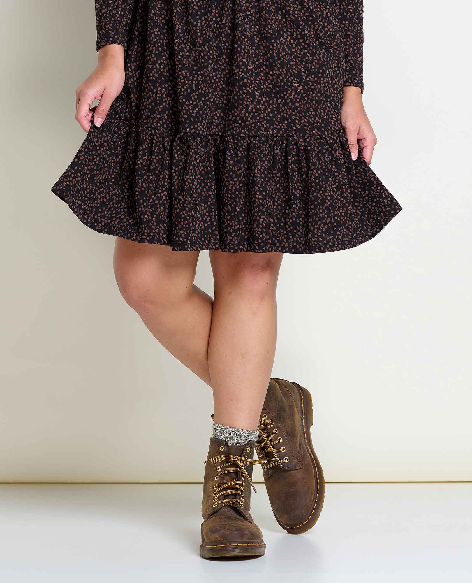 Marley Tiered Long Sleeve Dress - Coyean