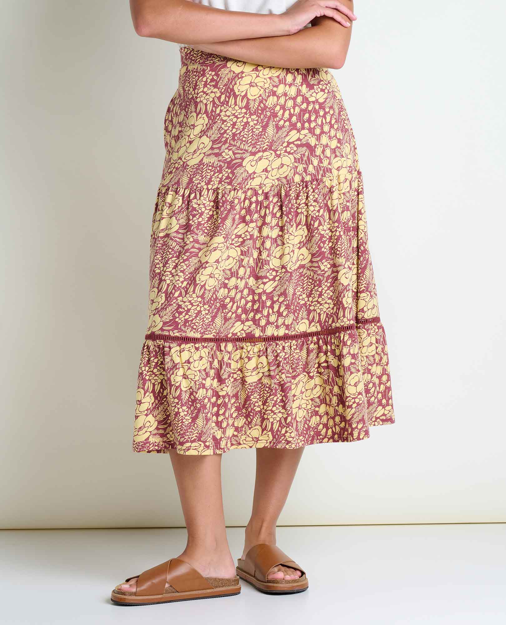 Marigold Tiered Midi Skirt - Coyean
